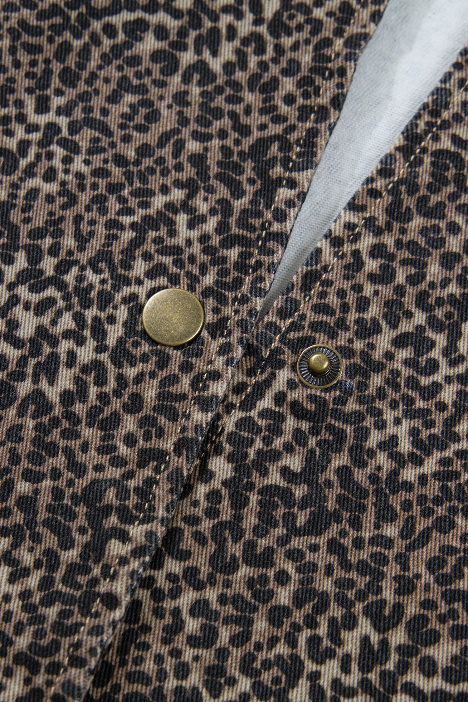Brown Leopard Print Slim Denim Vest