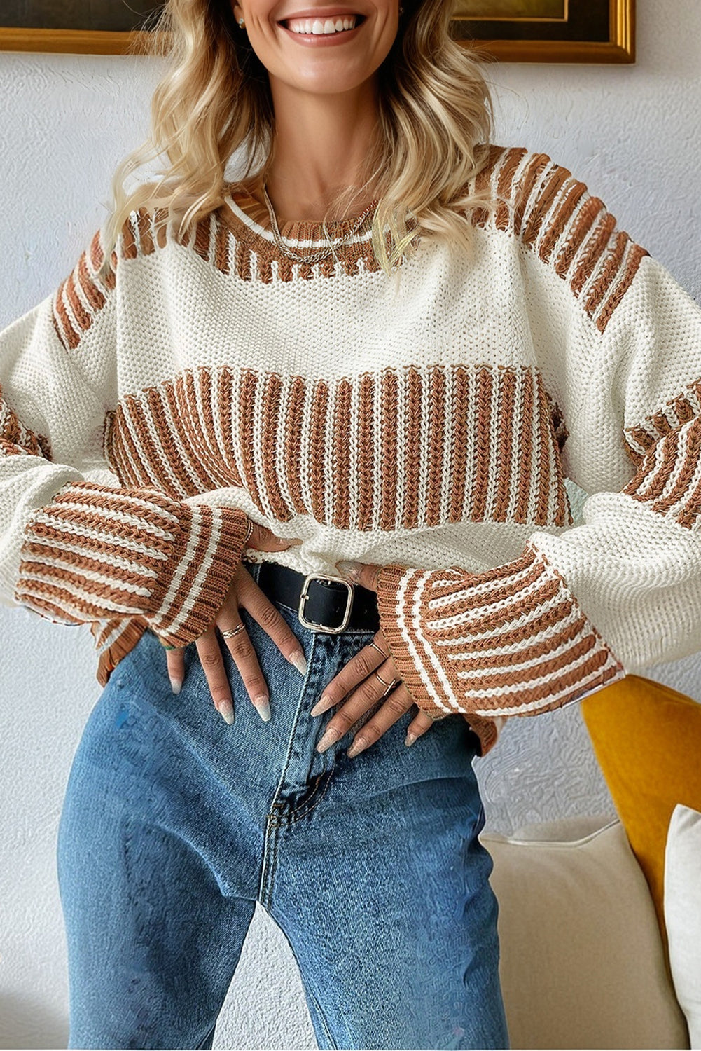 Two Tone Striped Sweater