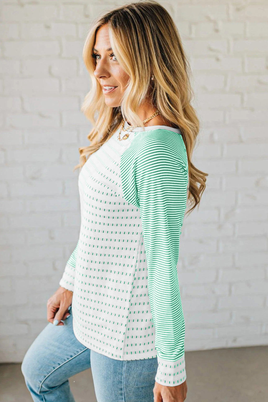 Black Stripe Raglan Long Sleeve Tee