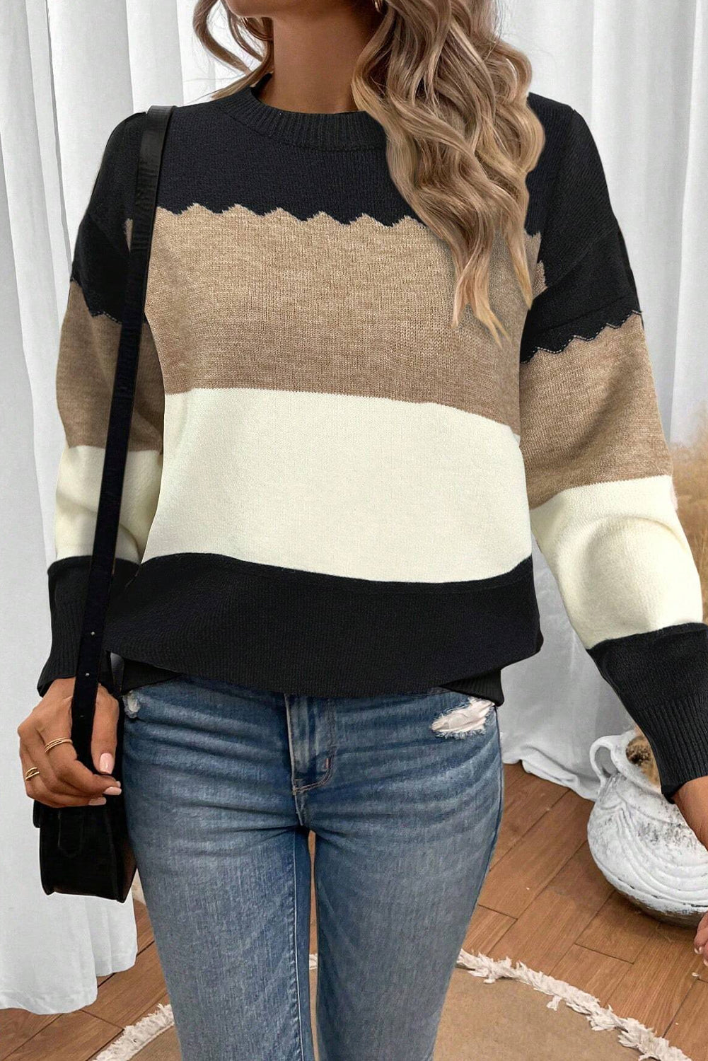 Colorblock Crew Sweater