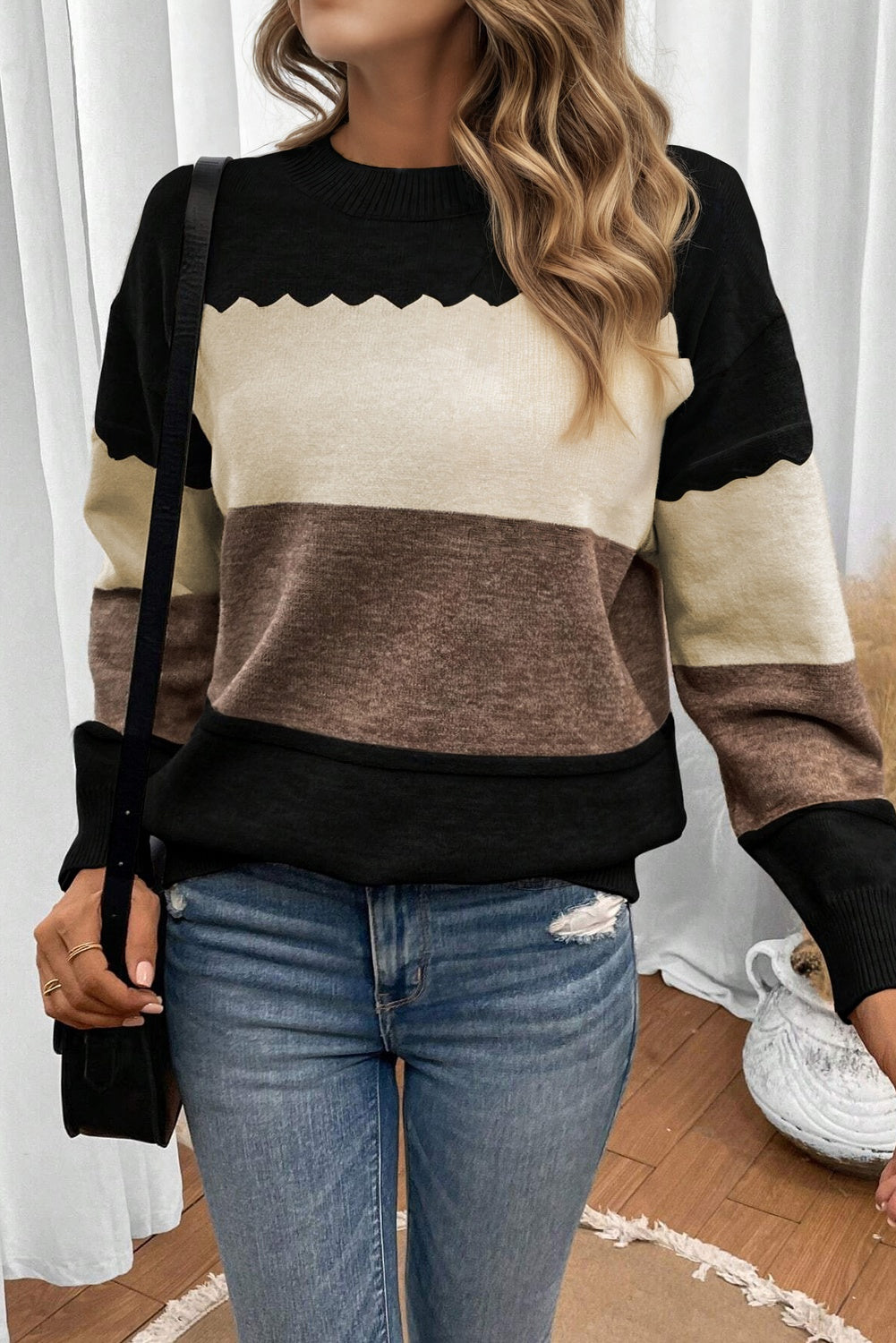Colorblock Crew Sweater