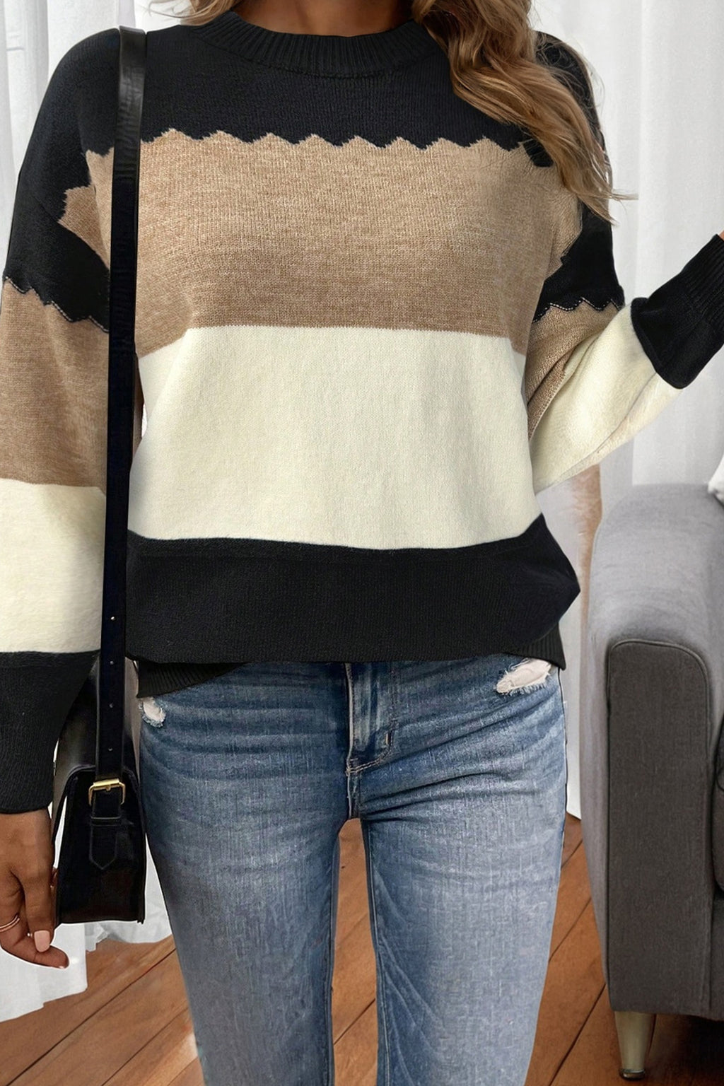 Colorblock Crew Sweater
