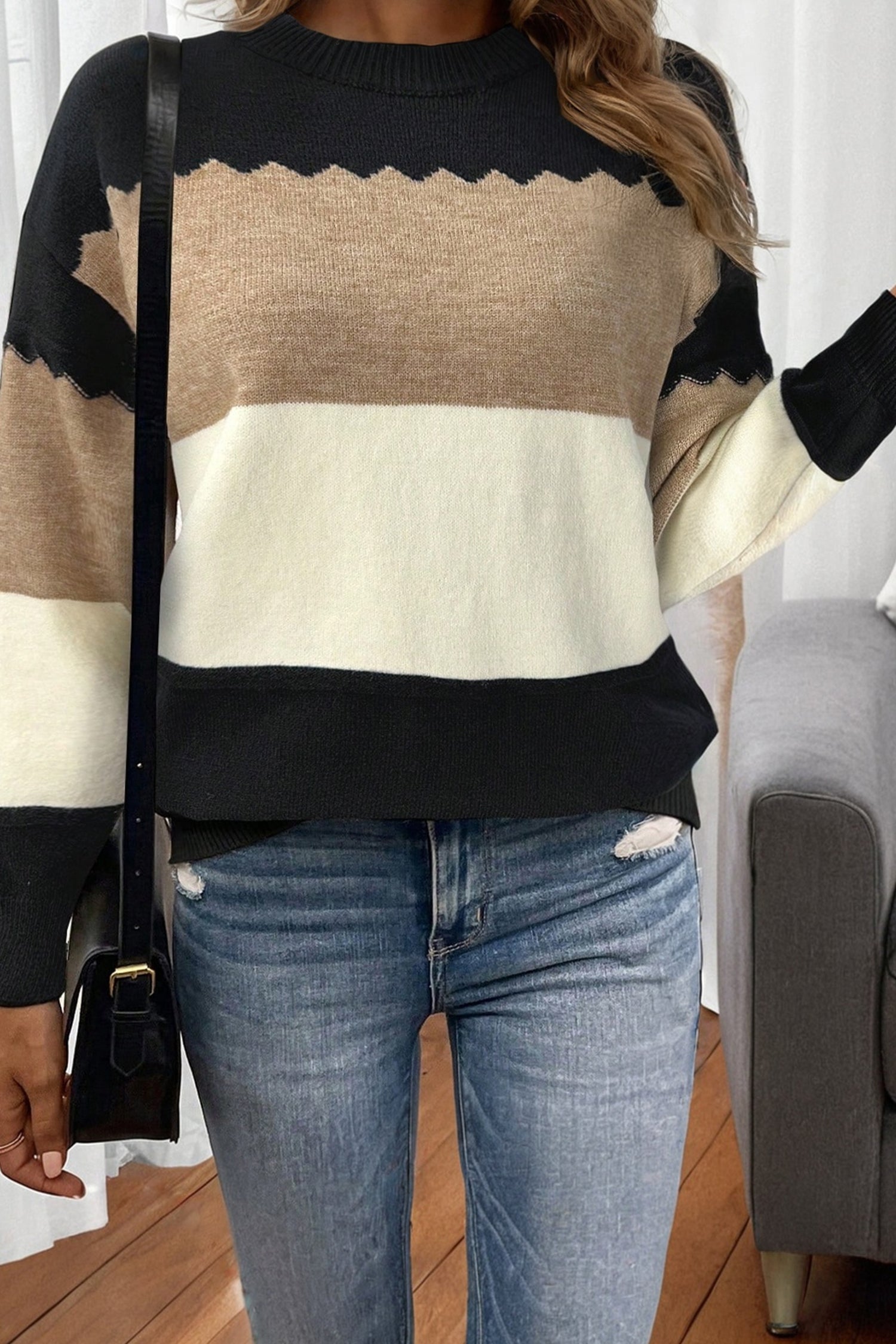 Colorblock Crew Sweater