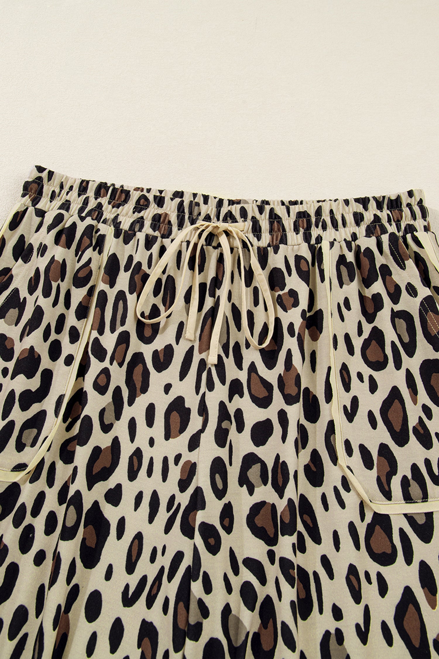 Plus Size Leopard Wide Leg Pants