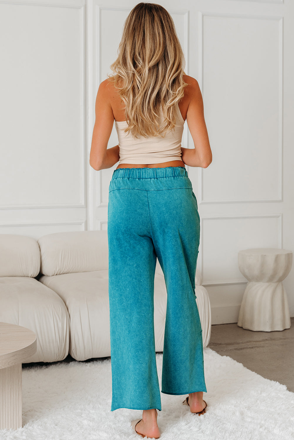 Mineral Wash Raw Hem Pocket Pants