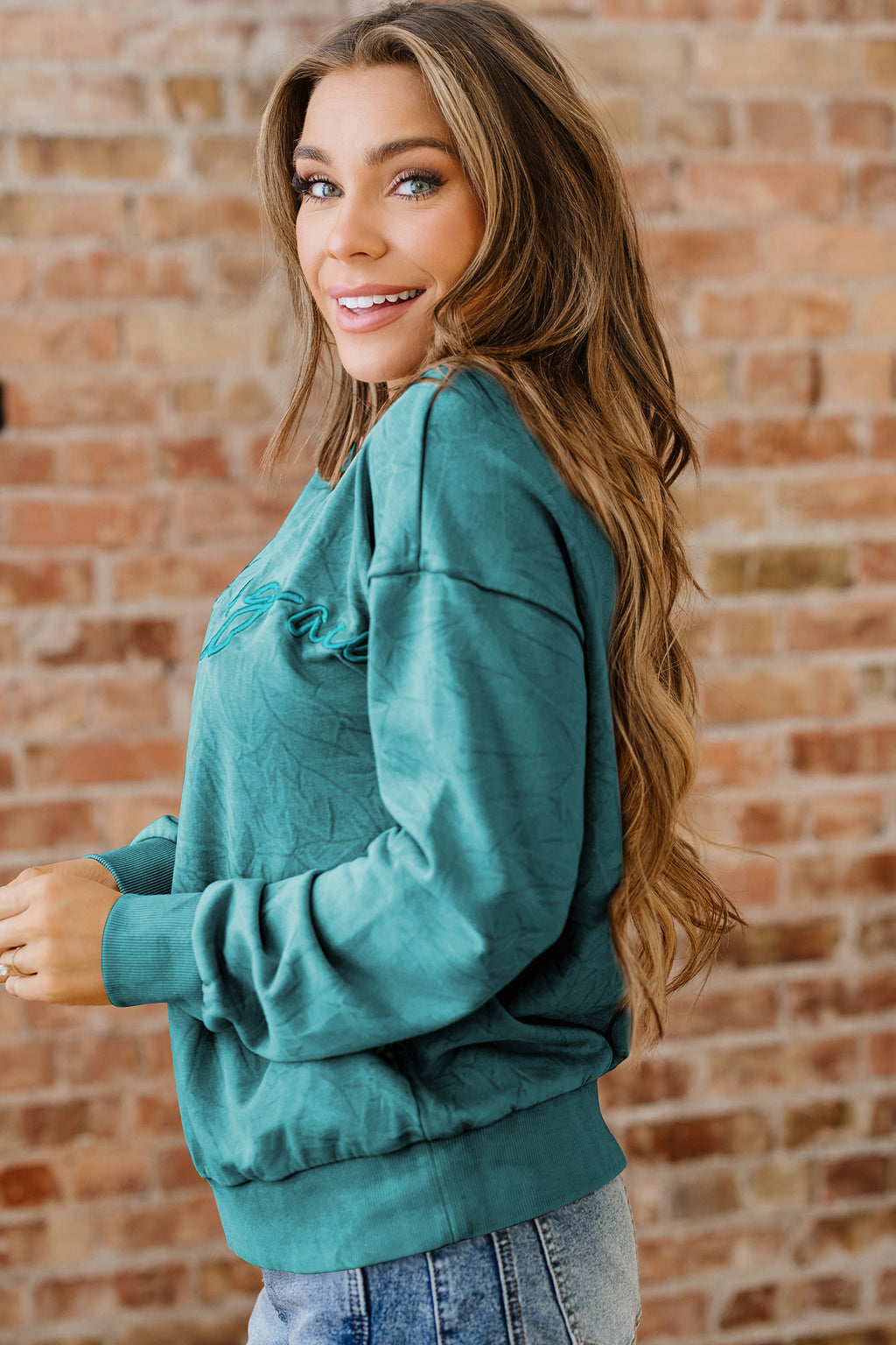 Saved By Grace Embroidered Sweatshirt