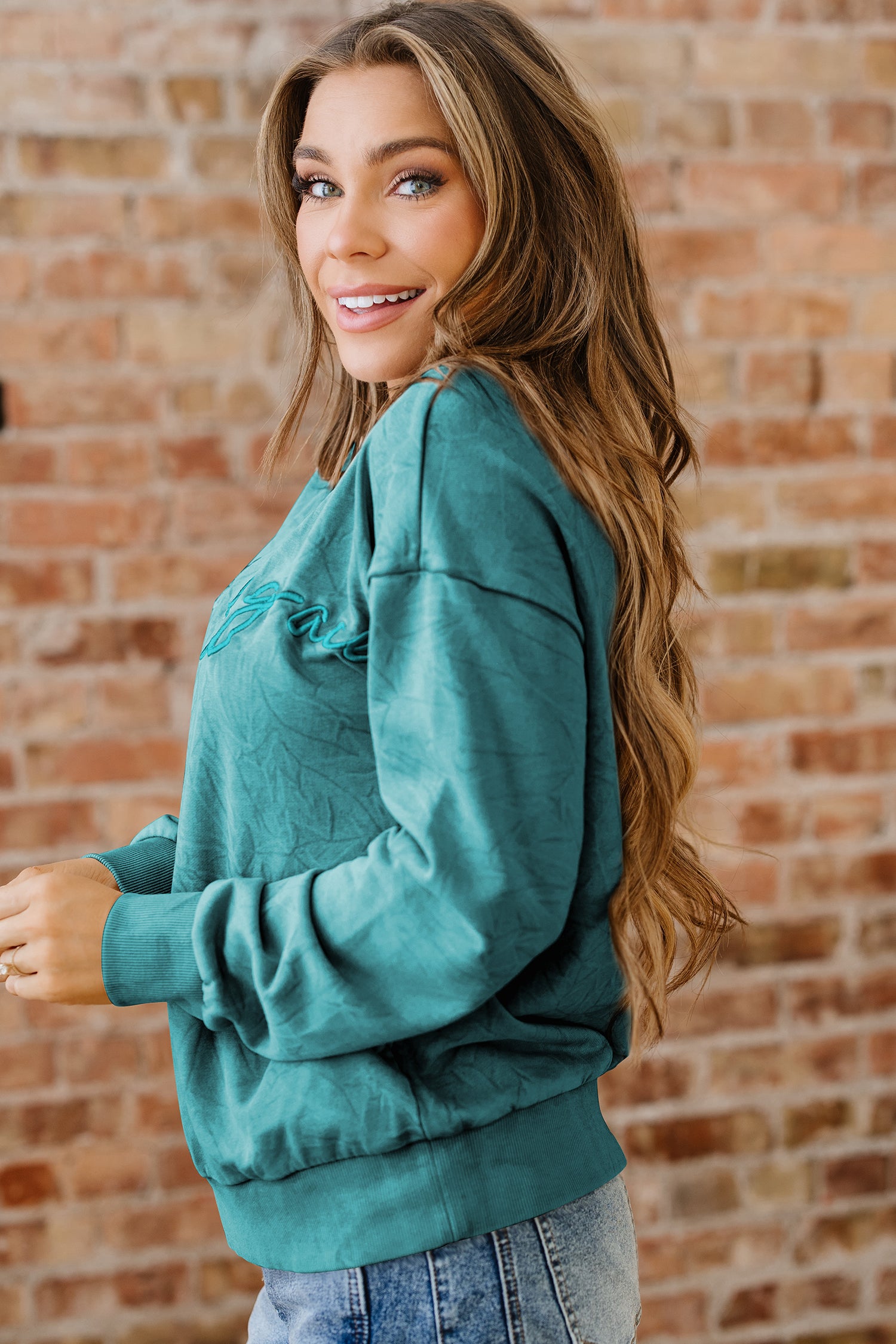 Saved By Grace Embroidered Sweatshirt