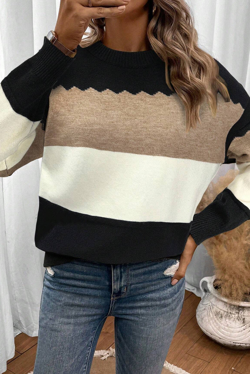 Colorblock Crew Sweater