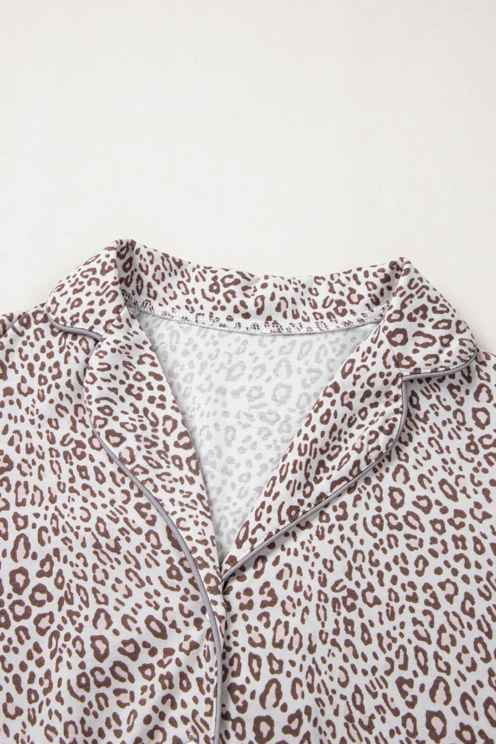 White Leopard Print Pajama Set