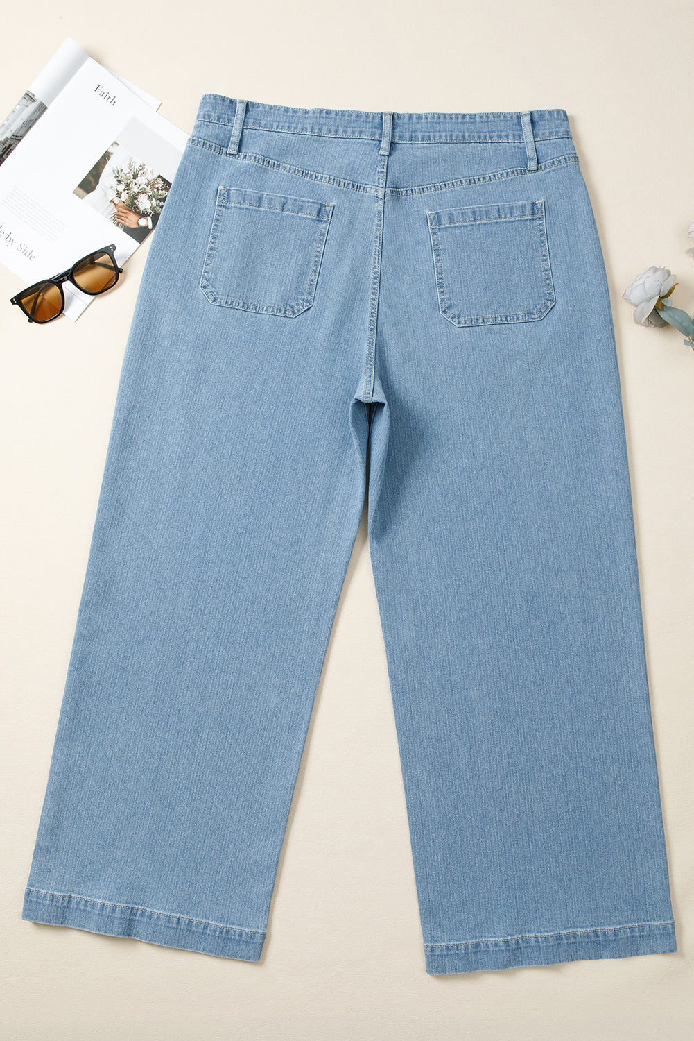 Plus Size Dusk Blue Wide Leg Jeans