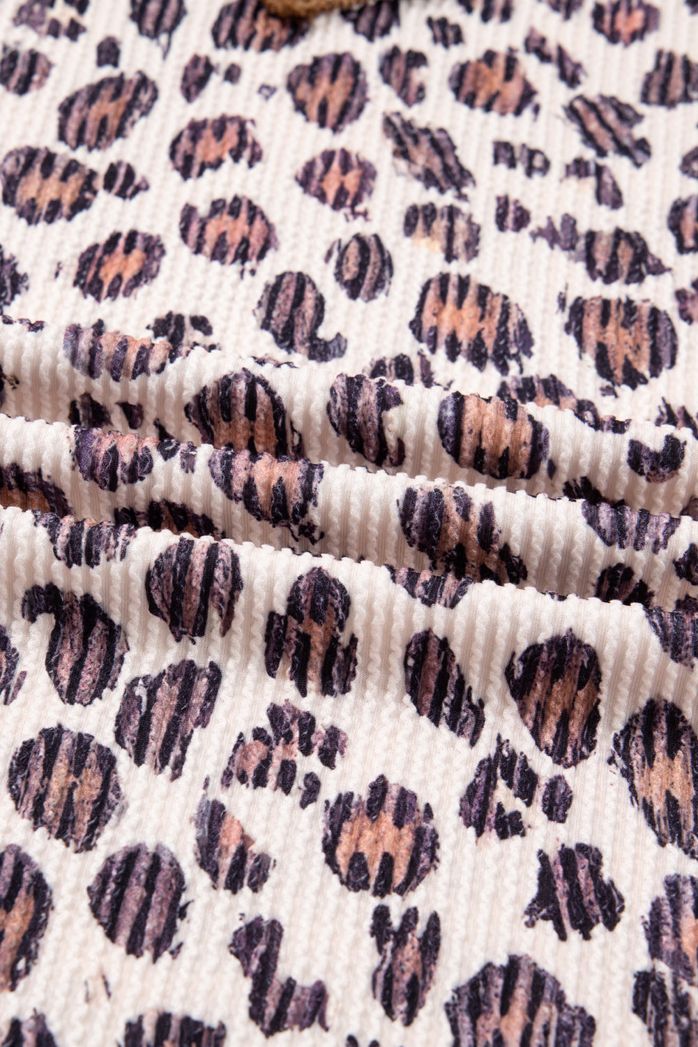 Plus Size Leopard Colorblock Twist Ribbed