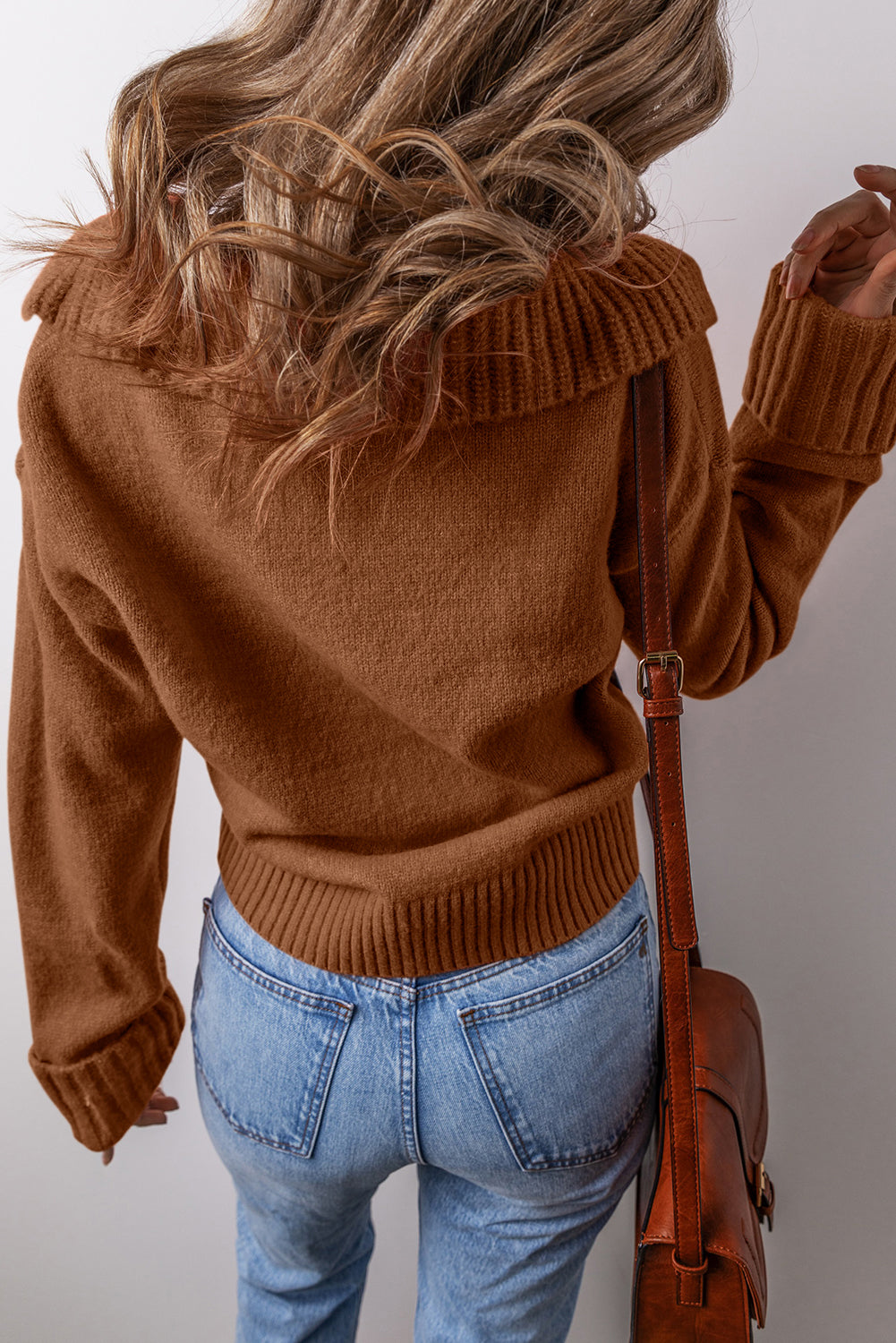 V Neck Ribbed Sweater