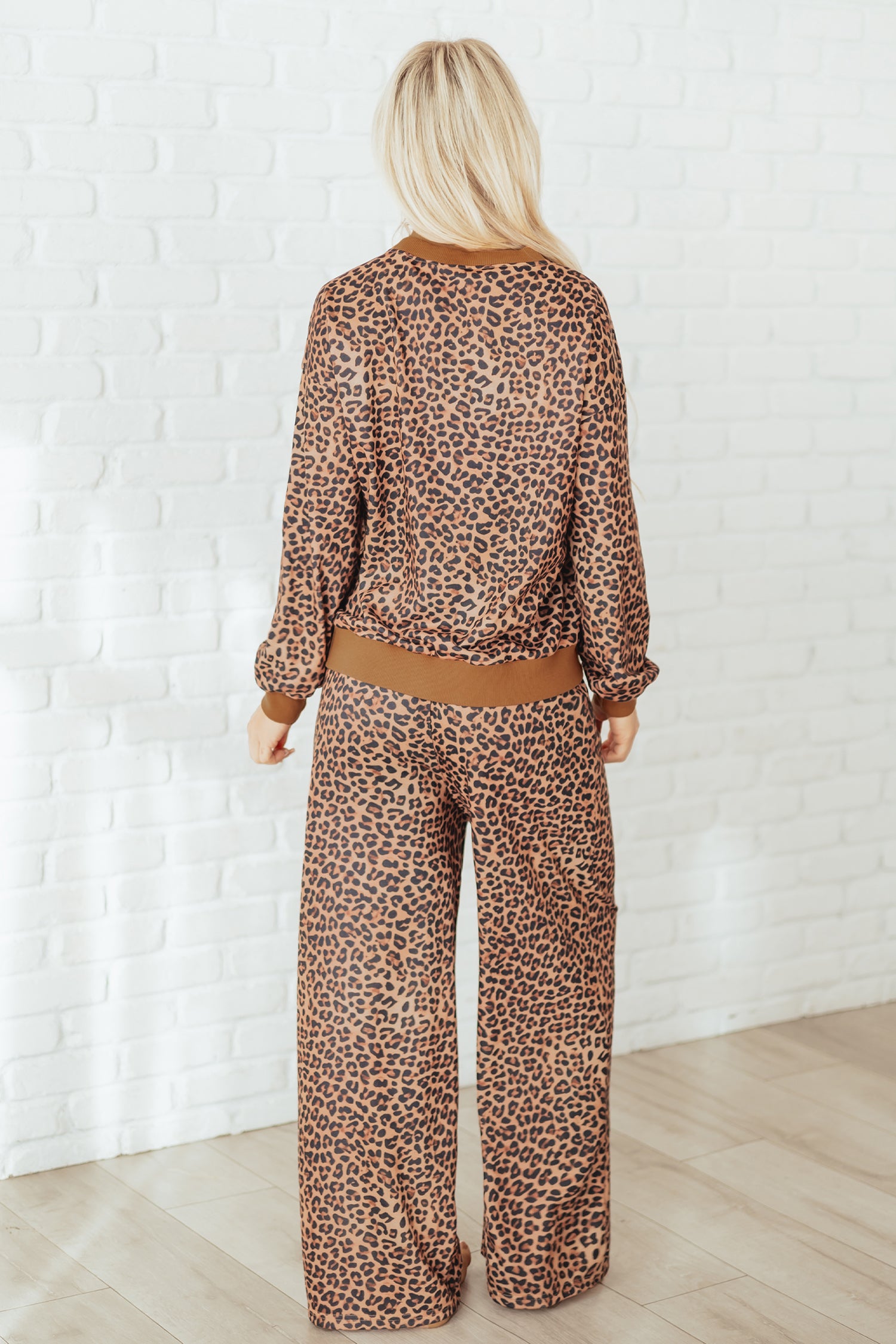 Khaki Leopard Outfit with Bow Embroidery