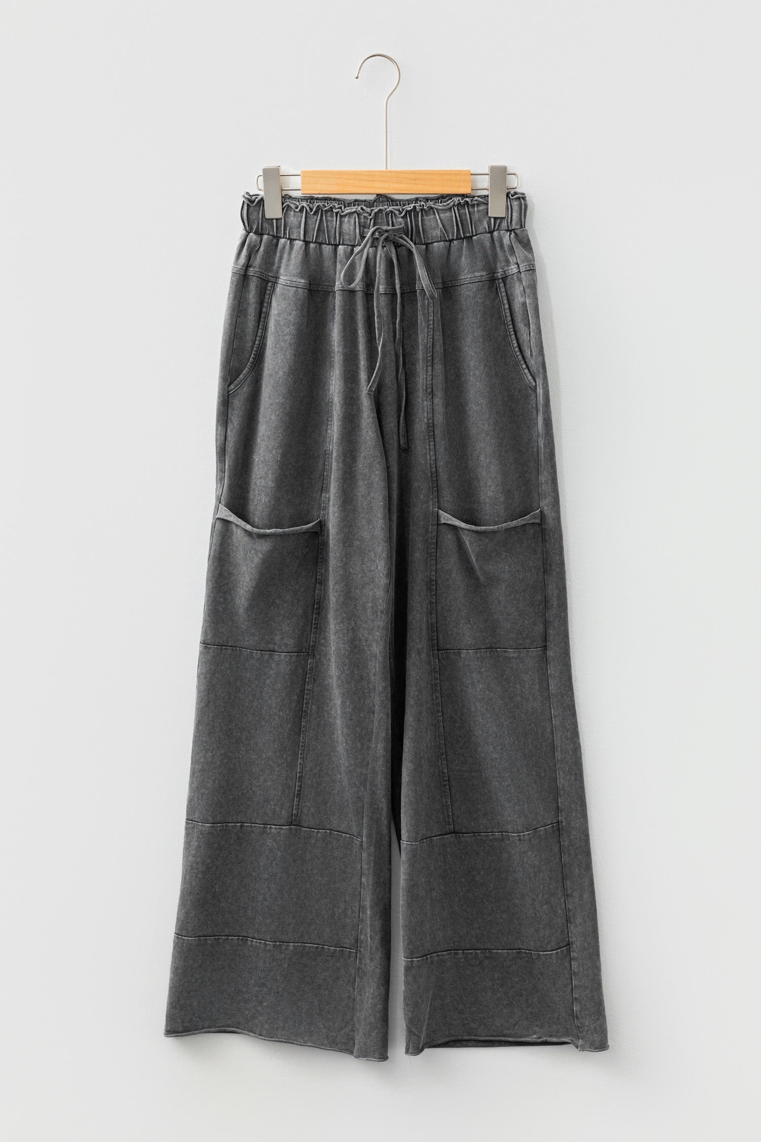Mineral Wash Raw Hem Pocket Pants