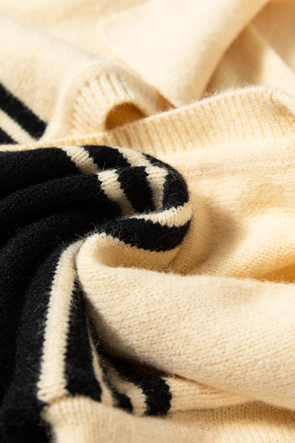 Black Stripe Collared Sweater