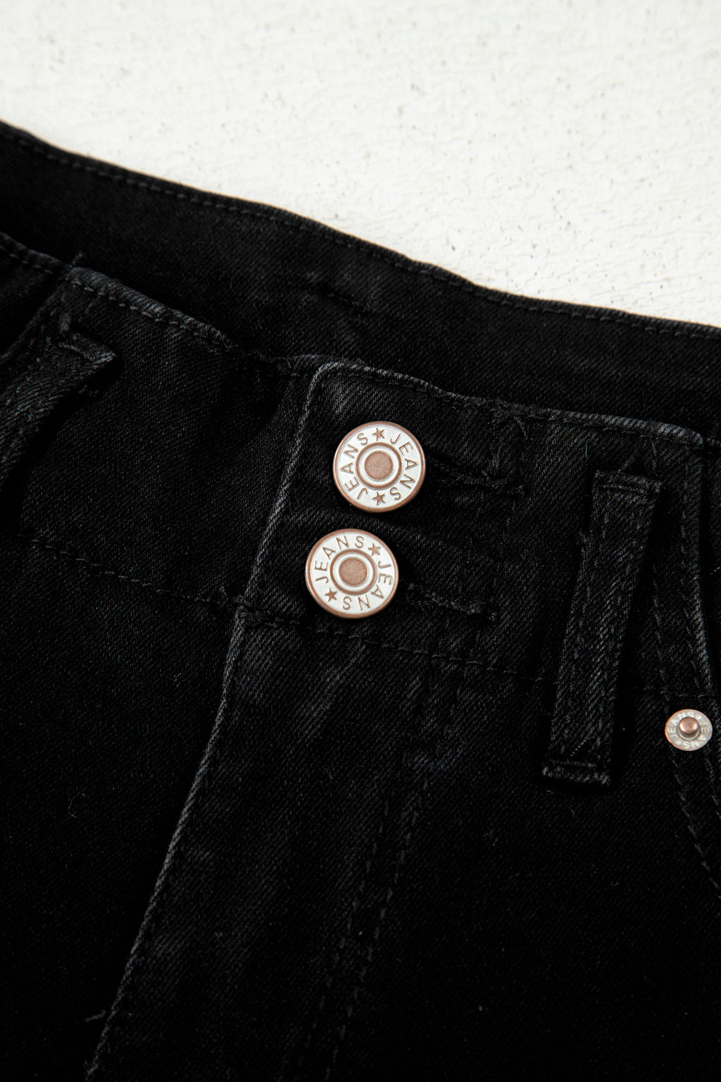 2-Button High Waist Flared Bottom Jeans