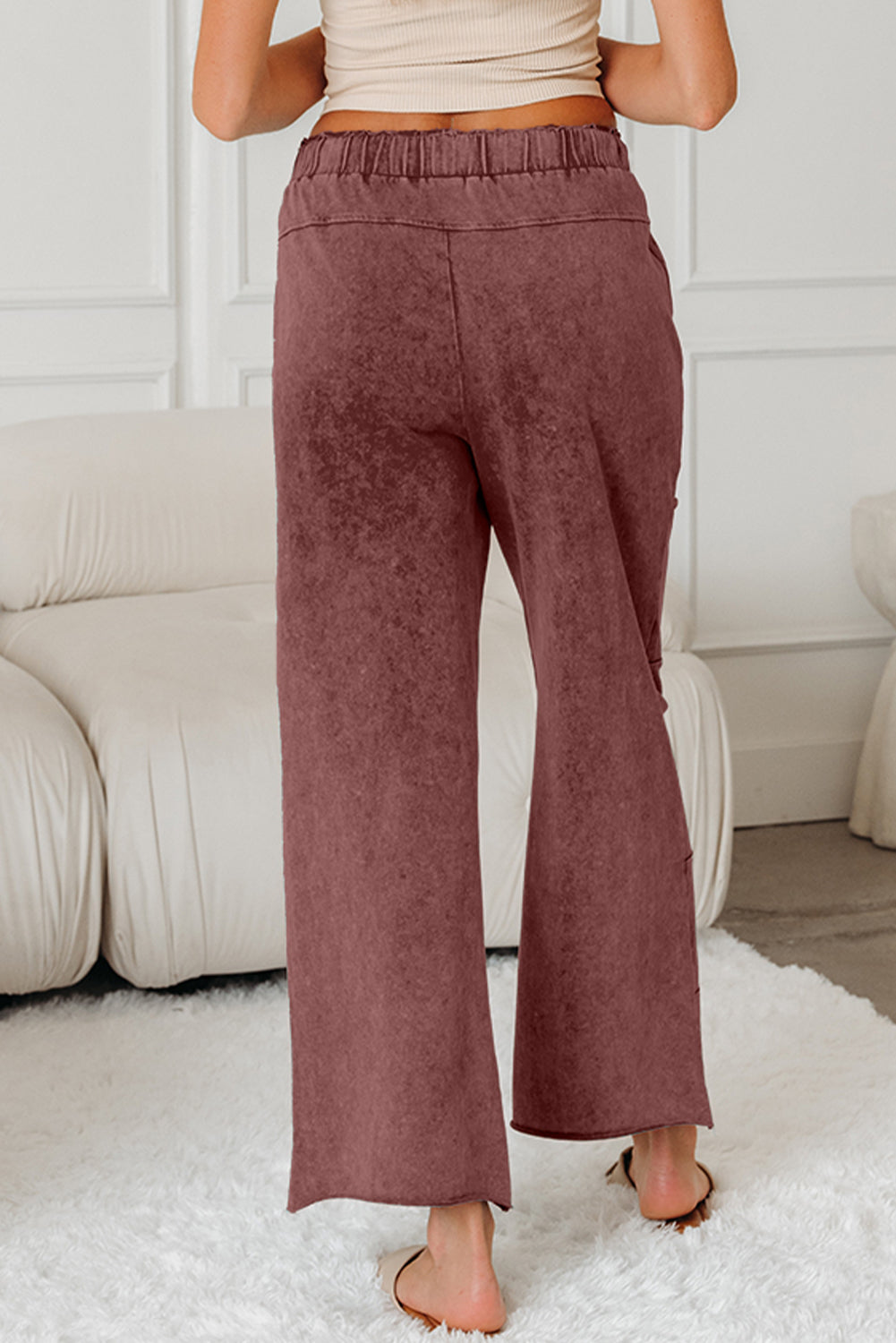 Mineral Wash Raw Hem Pocket Pants
