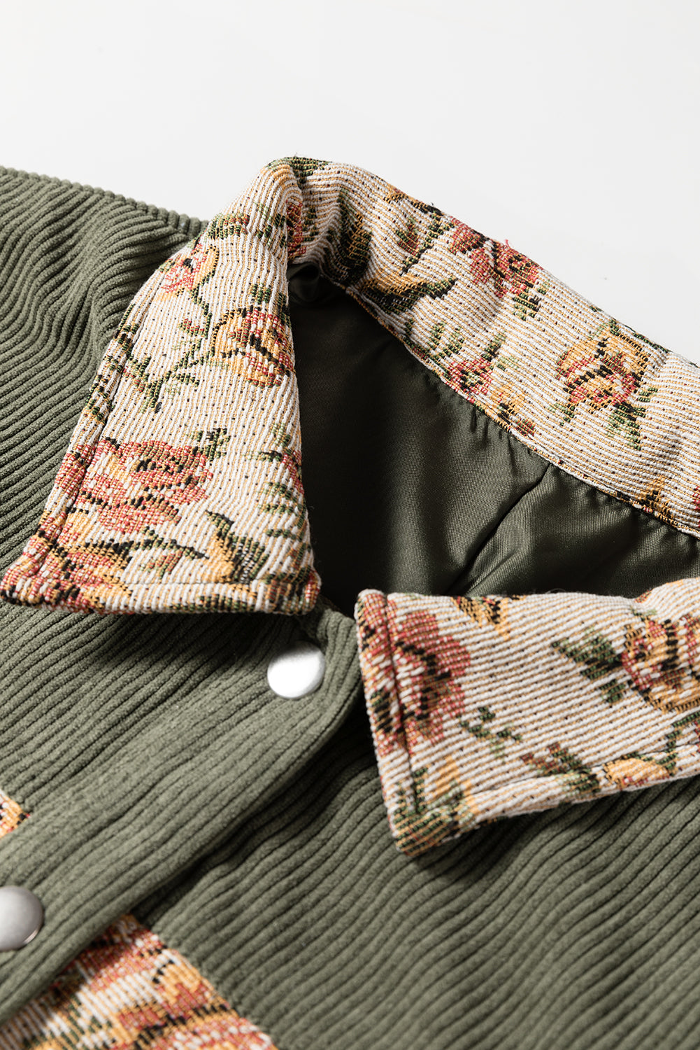 Ribbed Retro Floral Patchwork Jacket