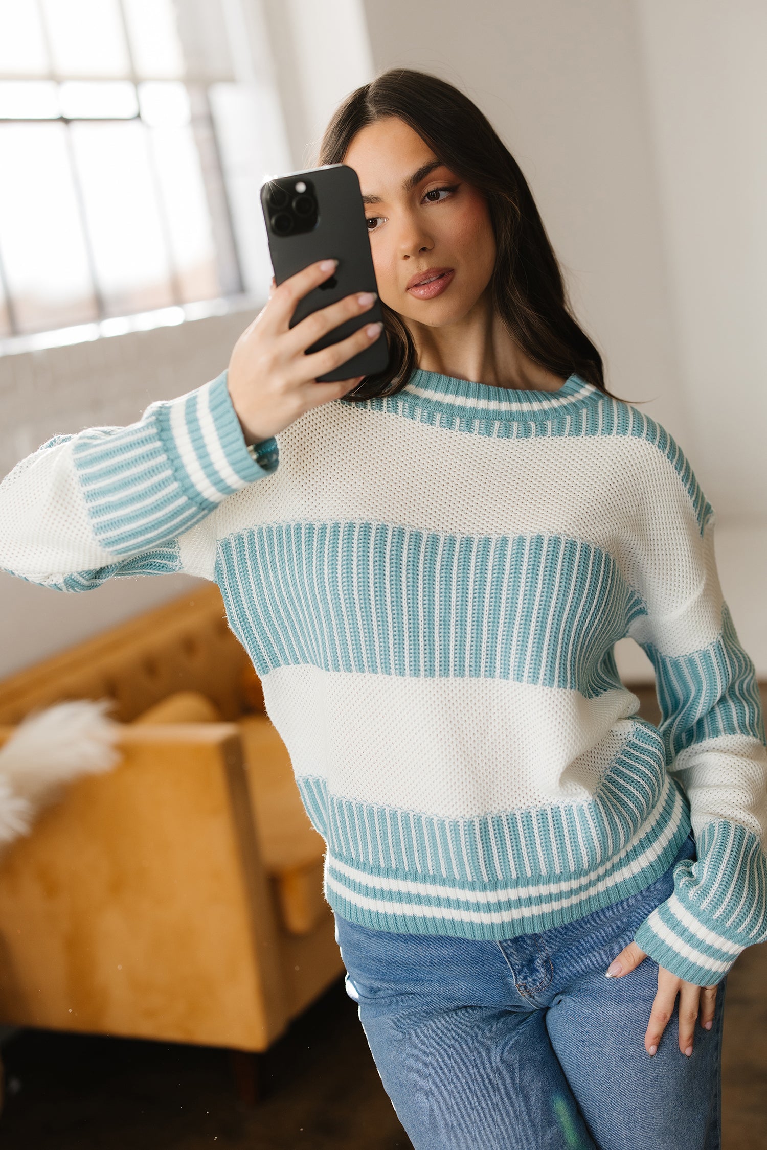 Two Tone Striped Sweater