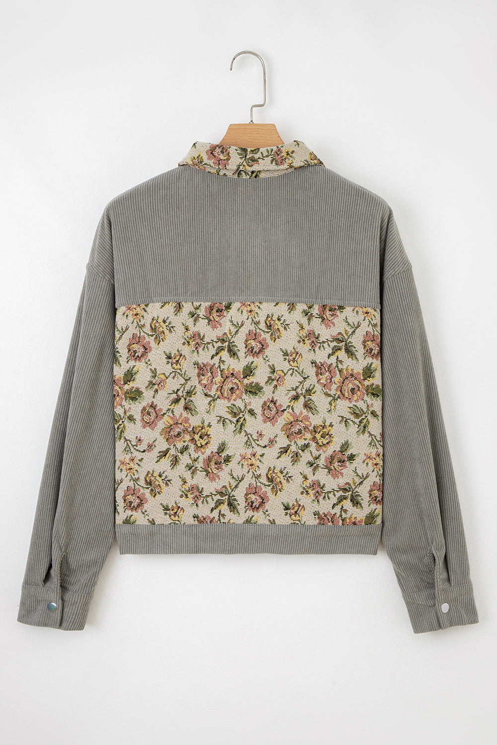 Ribbed Retro Floral Patchwork Jacket