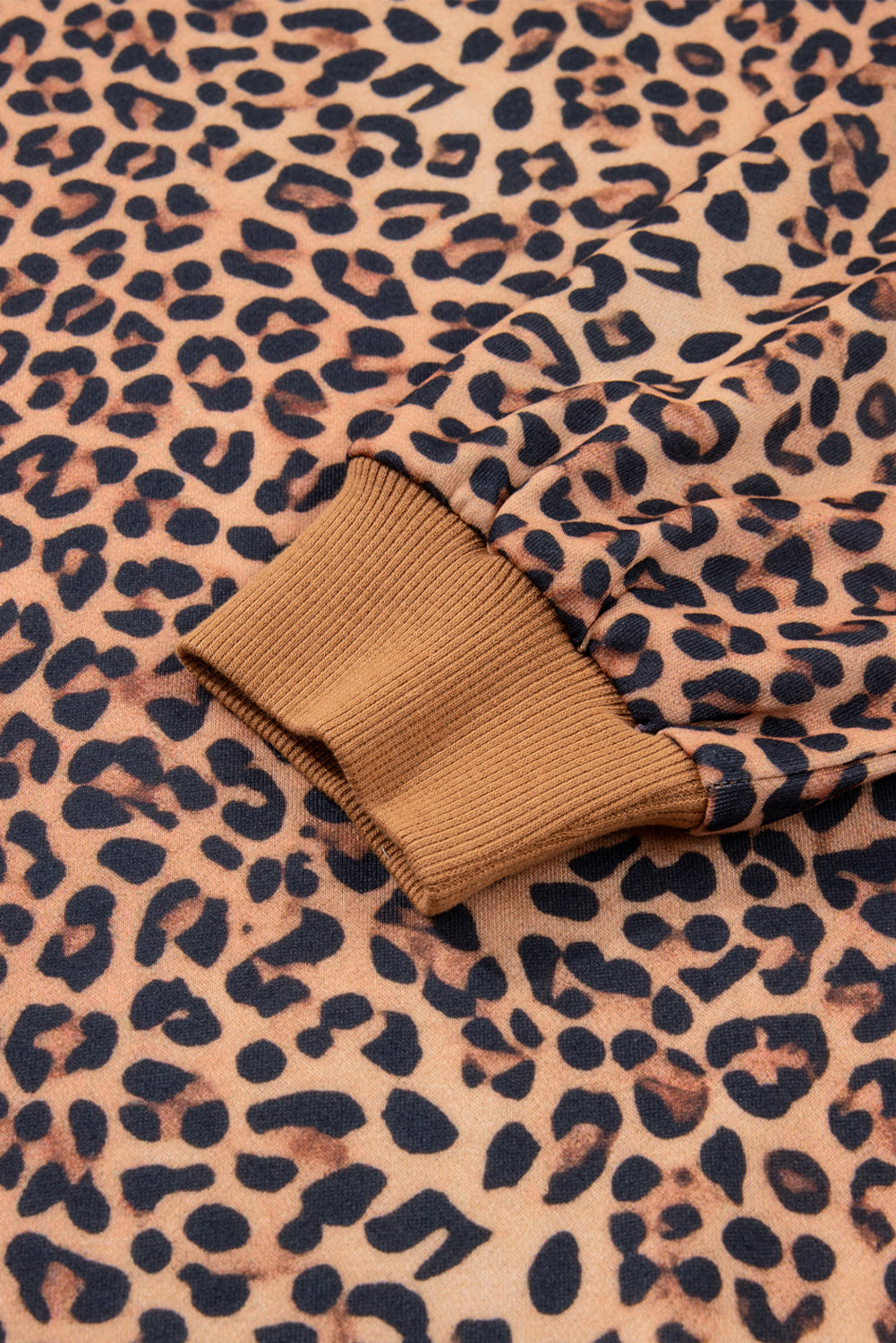 Khaki Leopard Outfit with Bow Embroidery