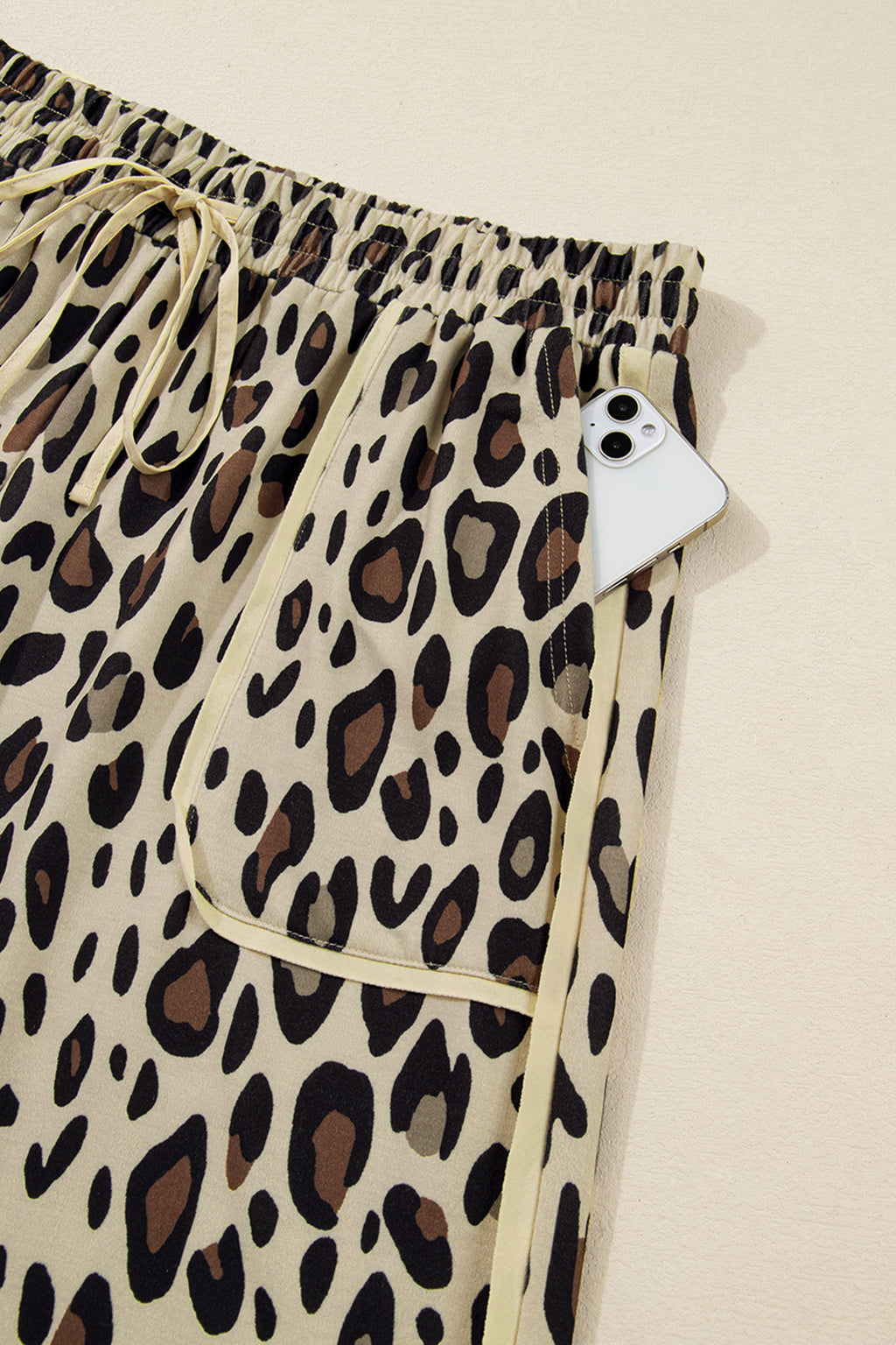 Plus Size Leopard Wide Leg Pants
