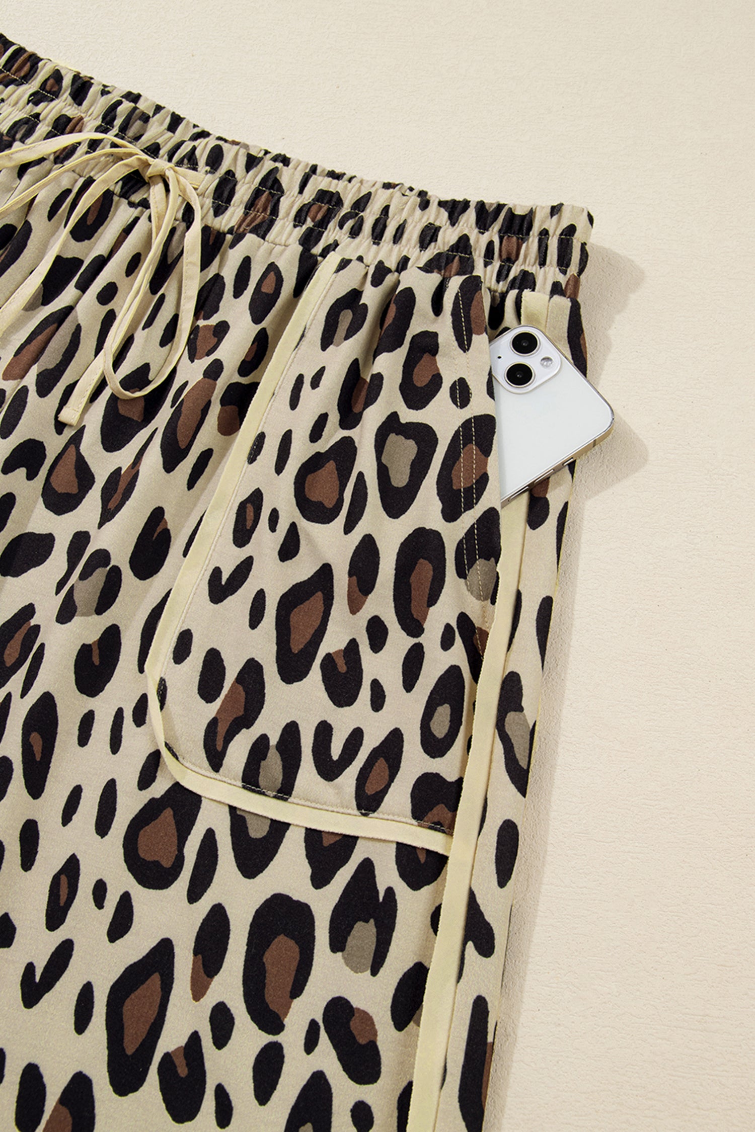 Plus Size Leopard Wide Leg Pants