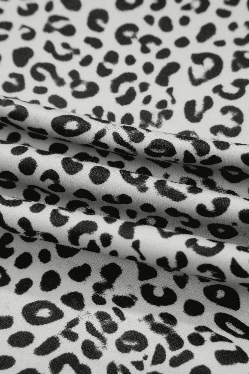 Khaki Animal Print Wide Leg Terry Knit Pants