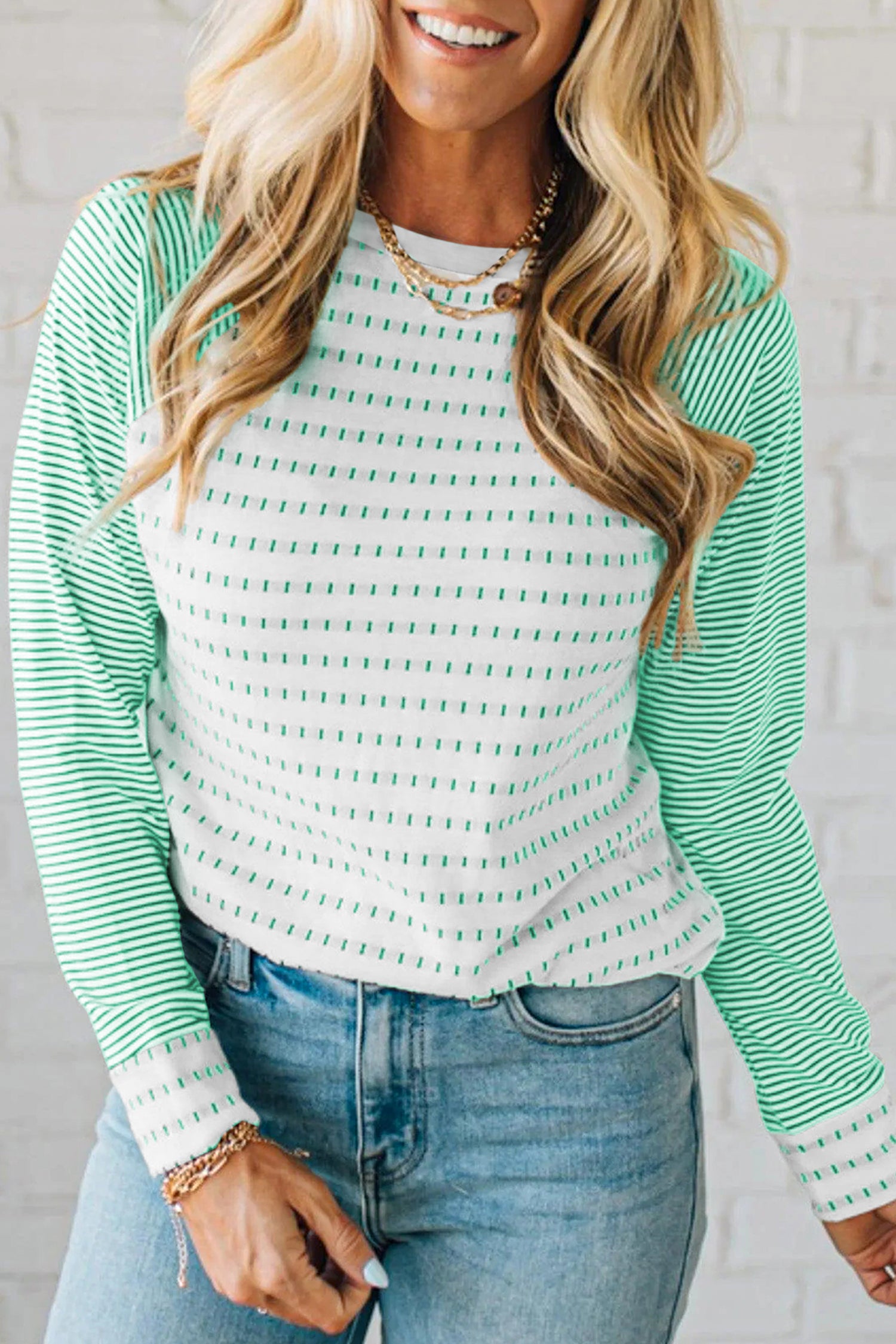 Black Stripe Raglan Long Sleeve Tee