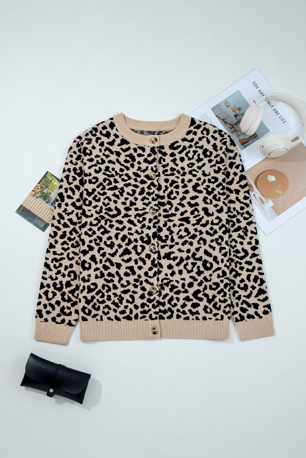 Leopard Chunky Knitted Cardigan