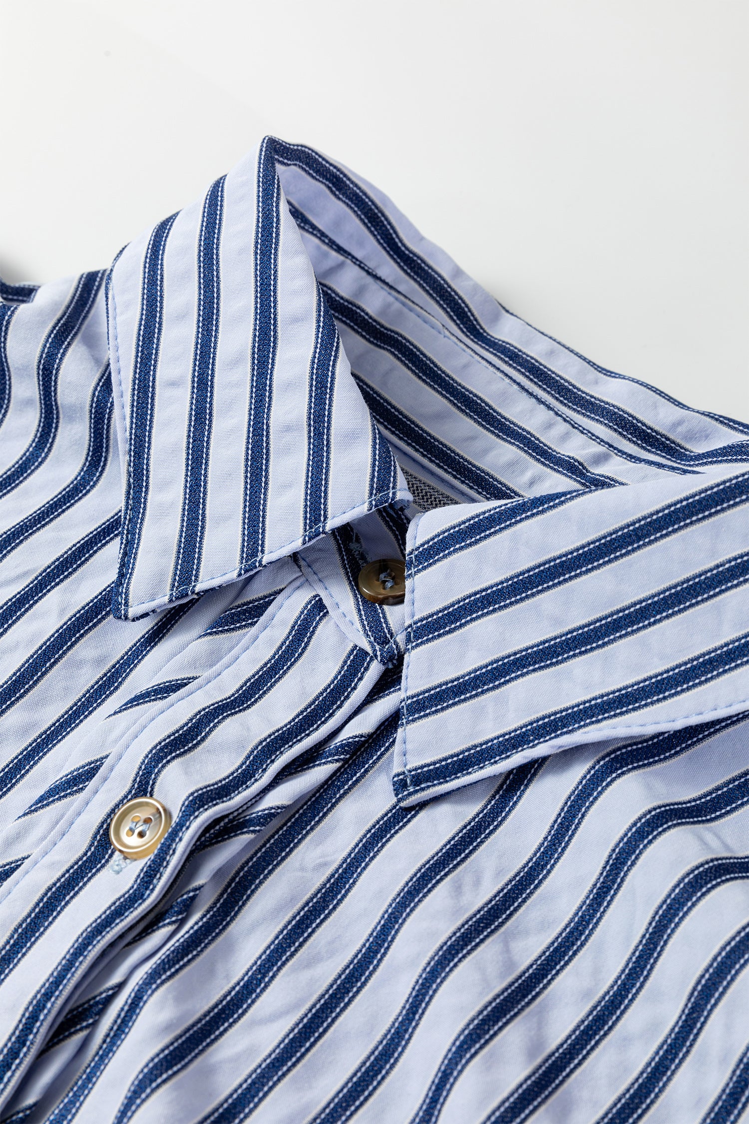 Blue Stripe Button Down Long Sleeve Loose Shirt