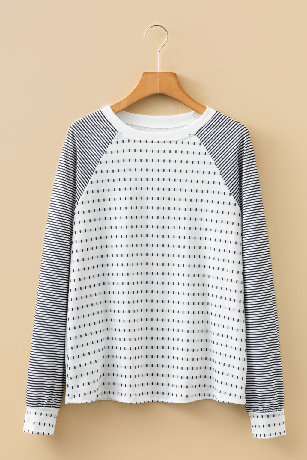 Black Stripe Raglan Long Sleeve Tee