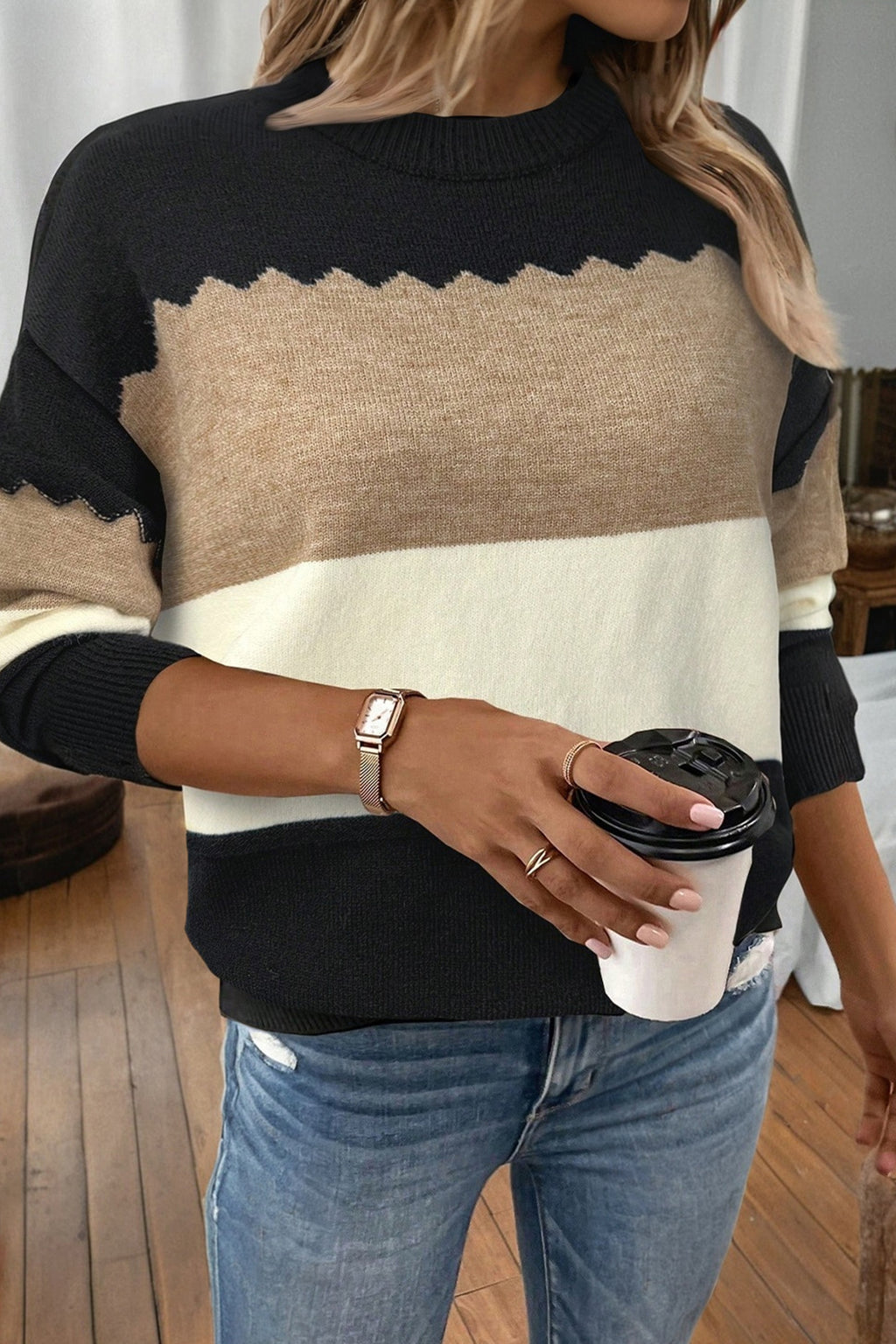 Colorblock Crew Sweater