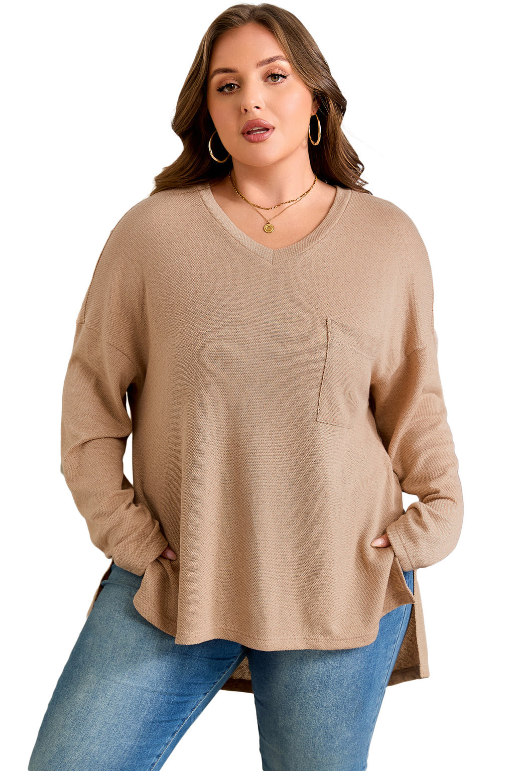 Plus Size Knit Tunic Top