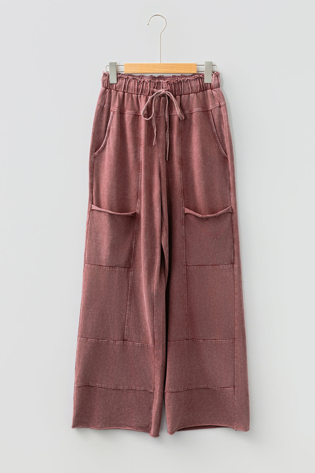 Mineral Wash Raw Hem Pocket Pants