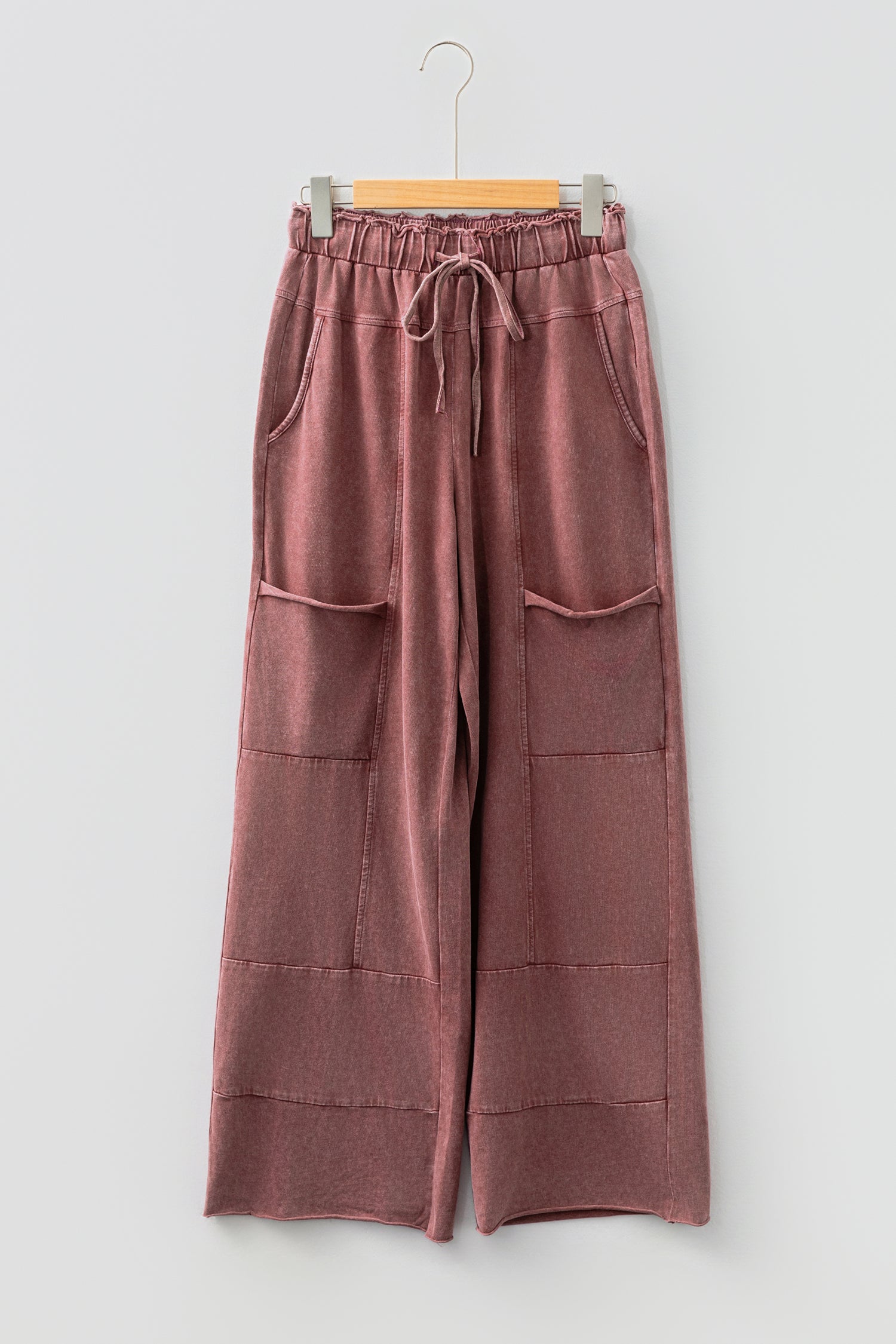 Mineral Wash Raw Hem Pocket Pants