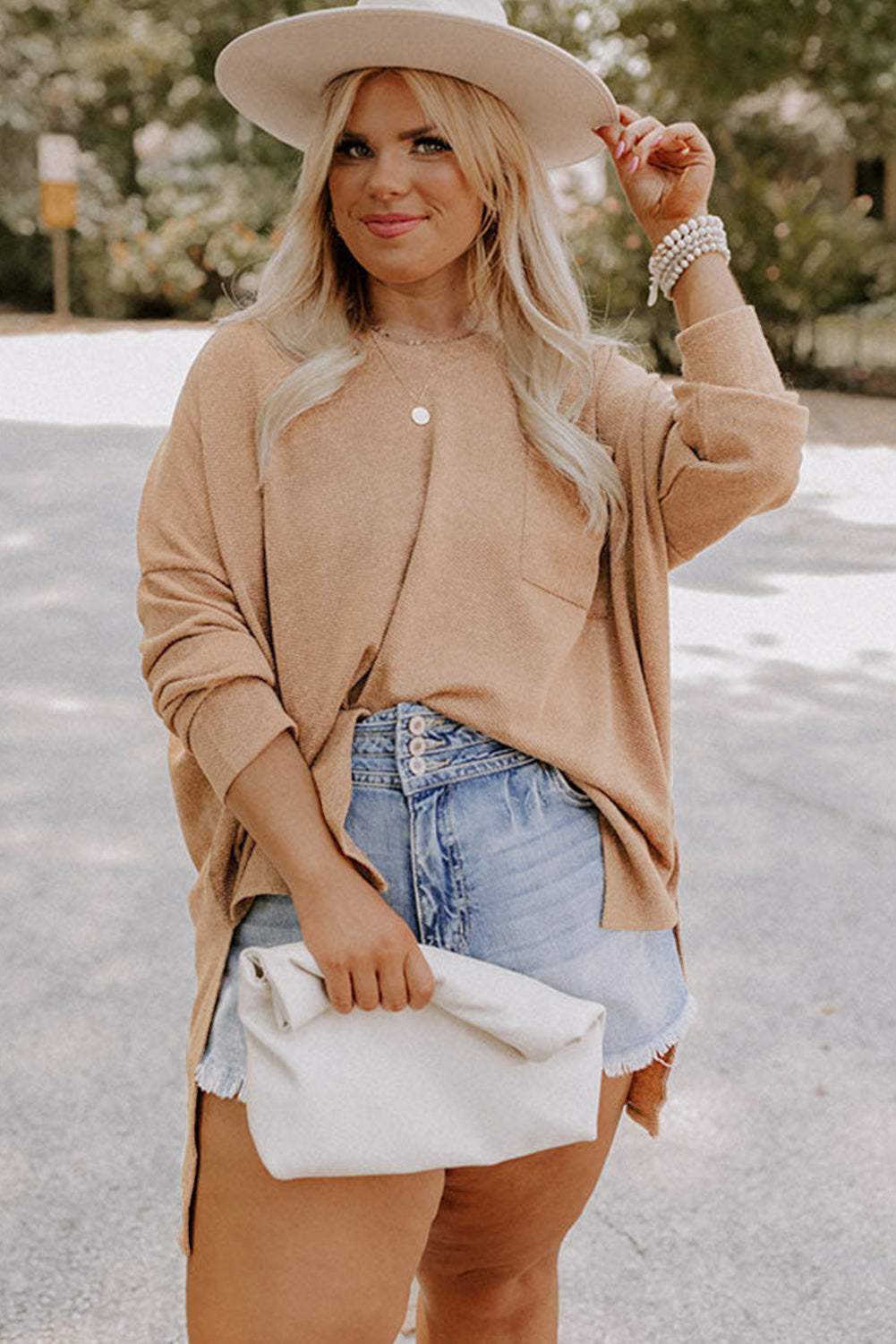 Plus Size Knit Tunic Top