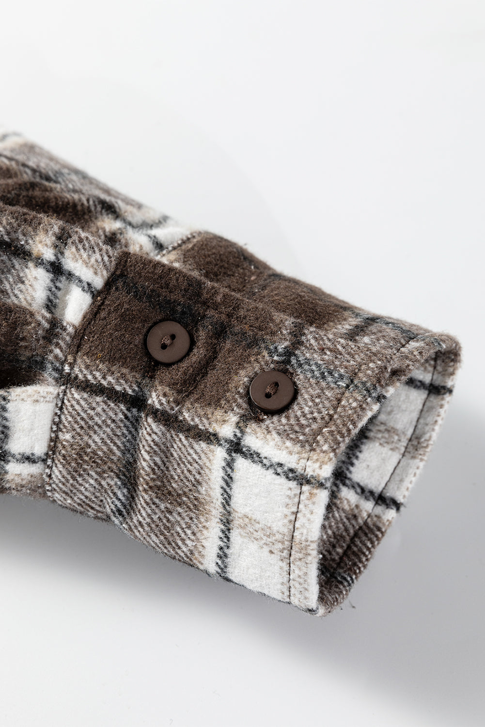 Dark Brown Flannel Plaid Boyfriend Shacket