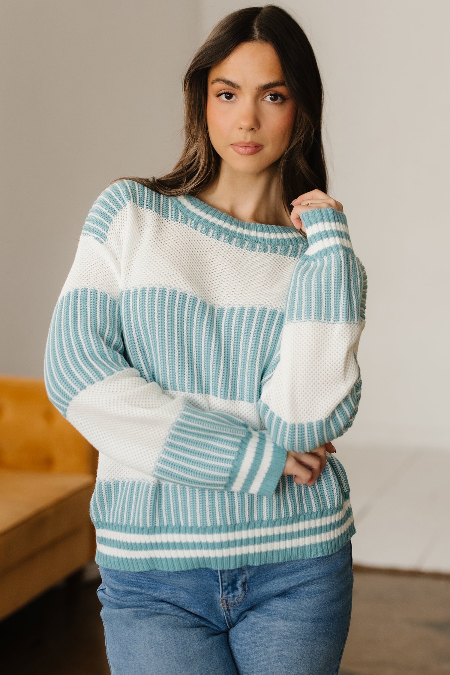 Two Tone Striped Sweater