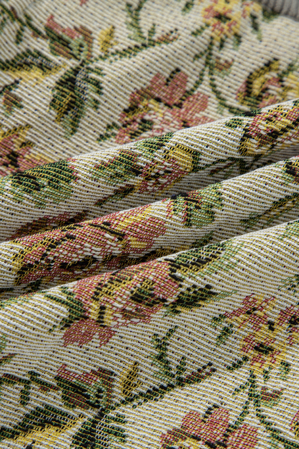 Ribbed Retro Floral Patchwork Jacket