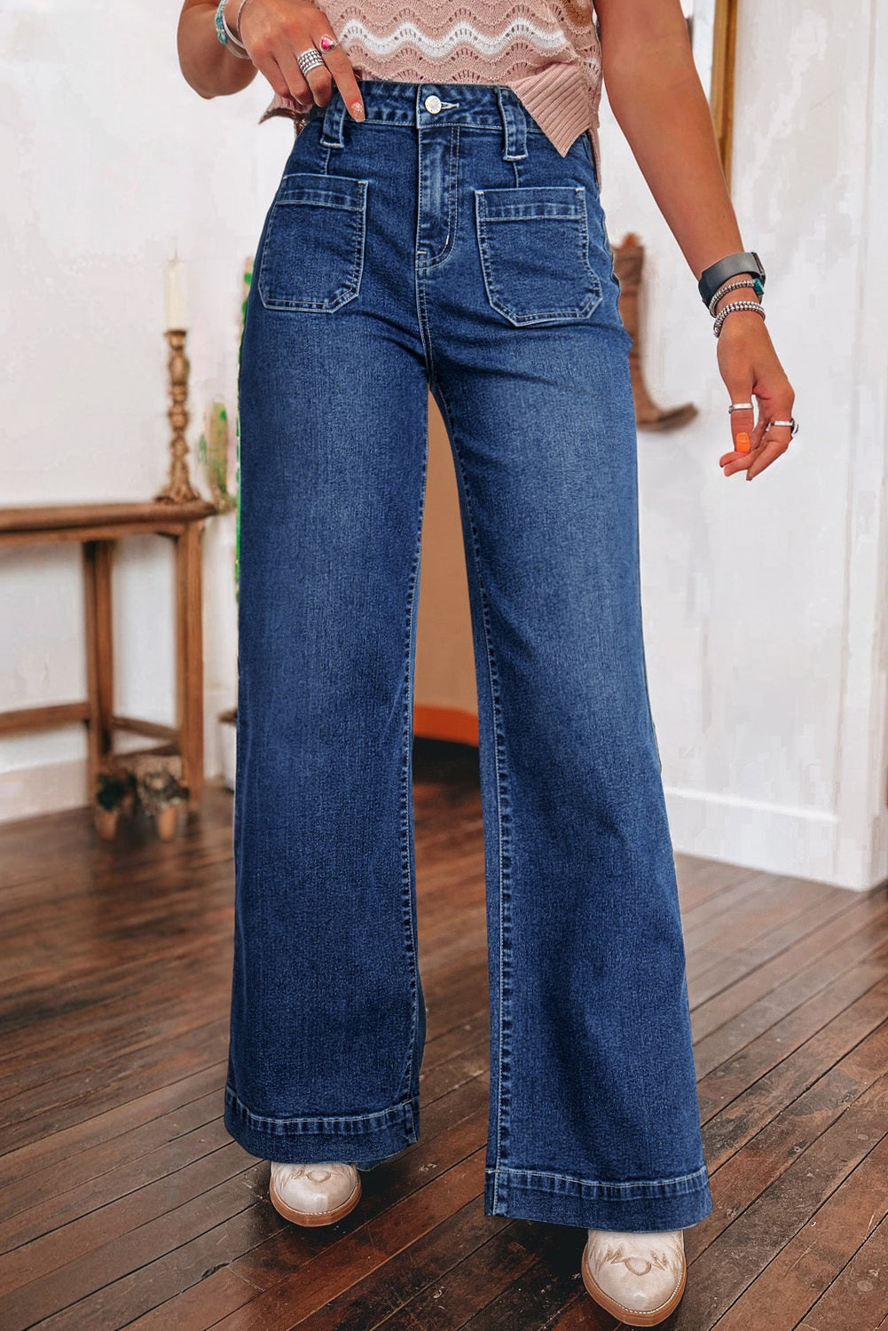 Sail Blue Wide Jeans