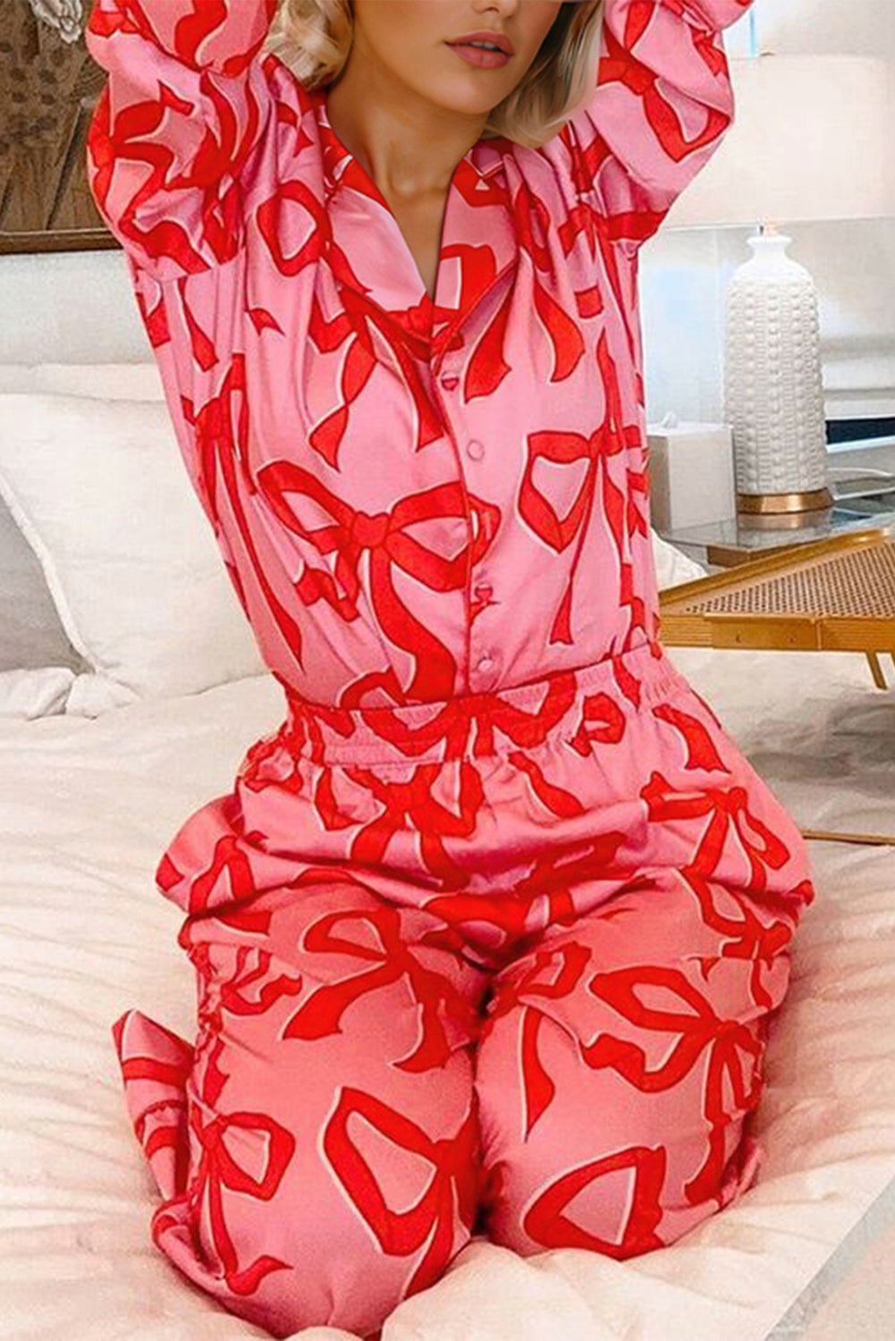 Pink Bow Pajama Set