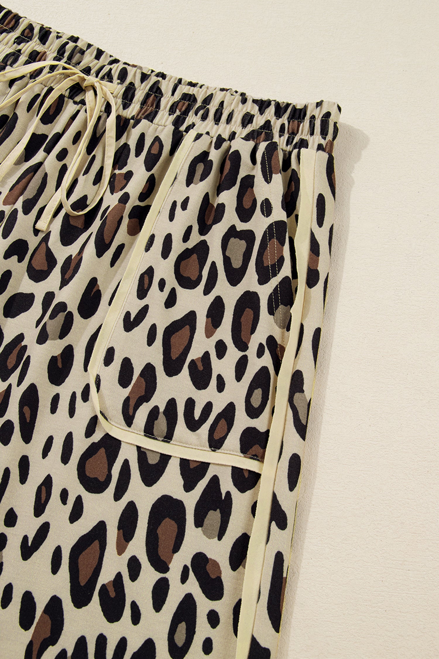 Plus Size Leopard Wide Leg Pants
