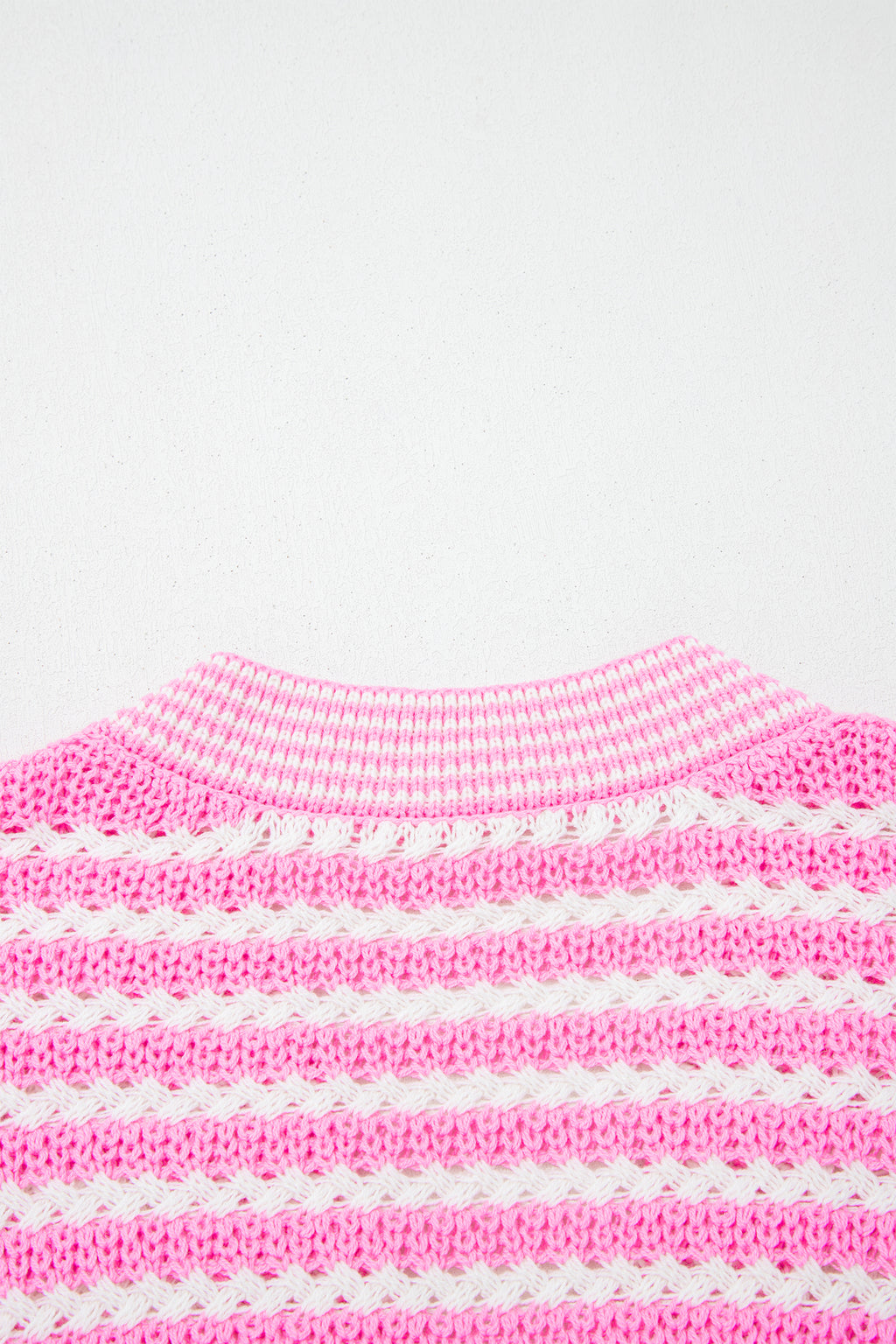 Sky Blue Stripe Short Sleeve Knit V Neck Bow Knot Sweater