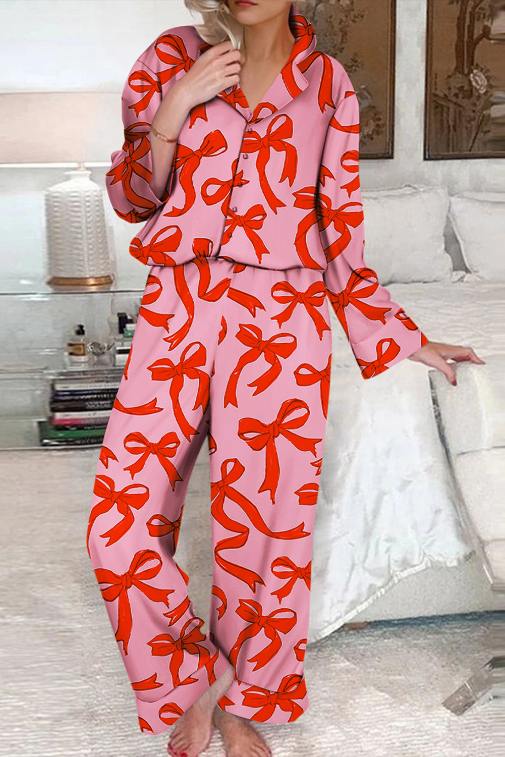 Pink Bow Pajama Set