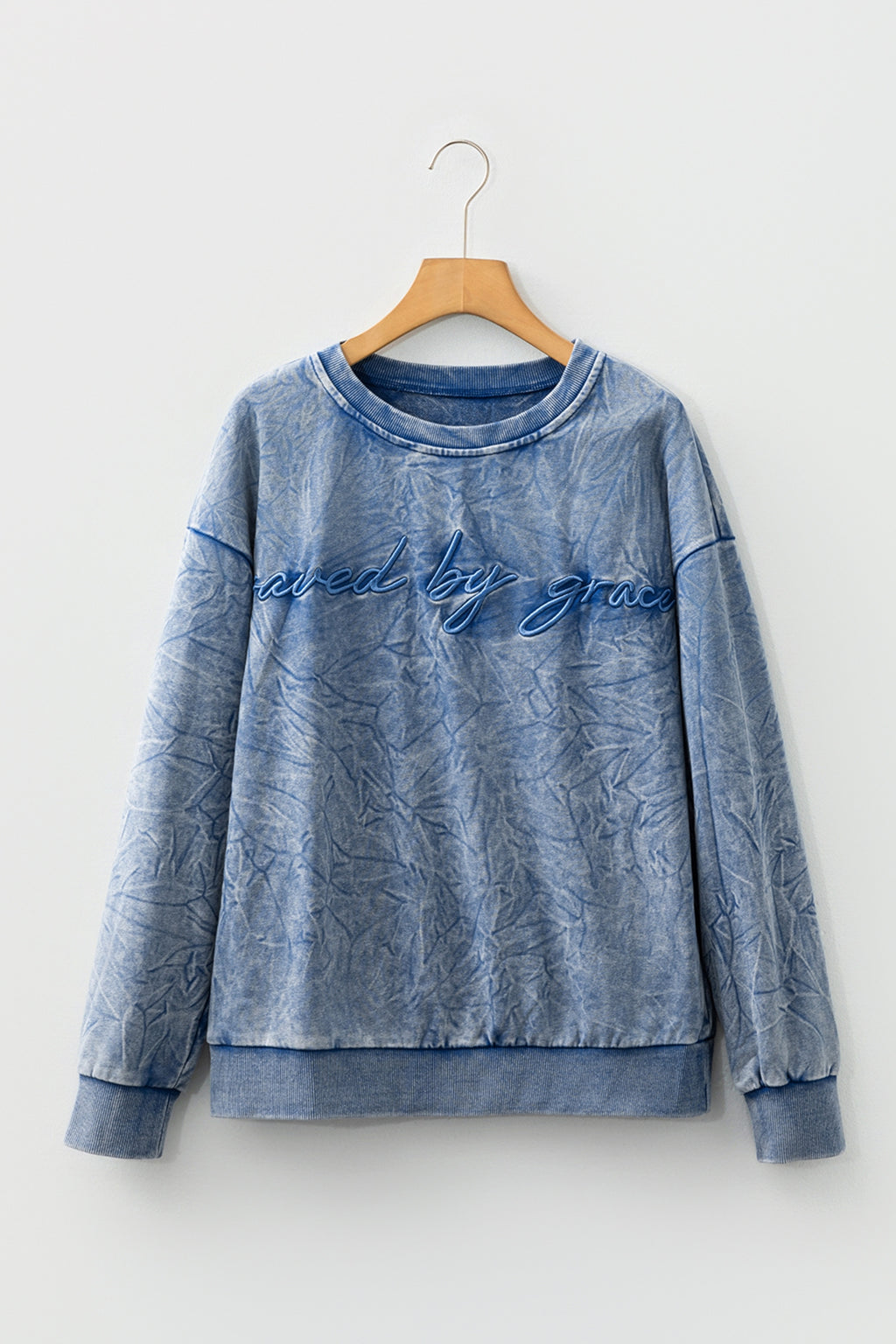 Saved By Grace Embroidered Sweatshirt