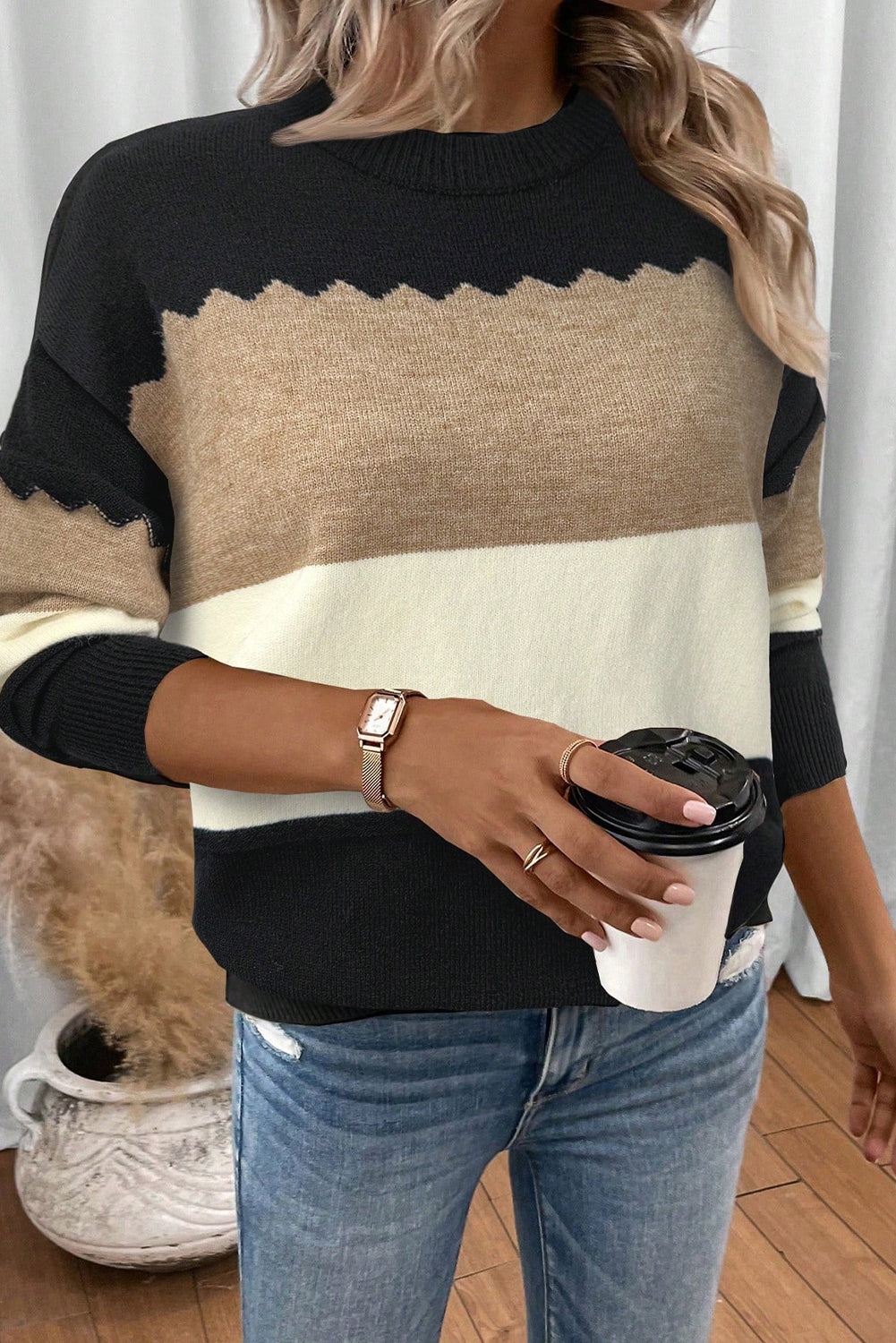 Colorblock Crew Sweater