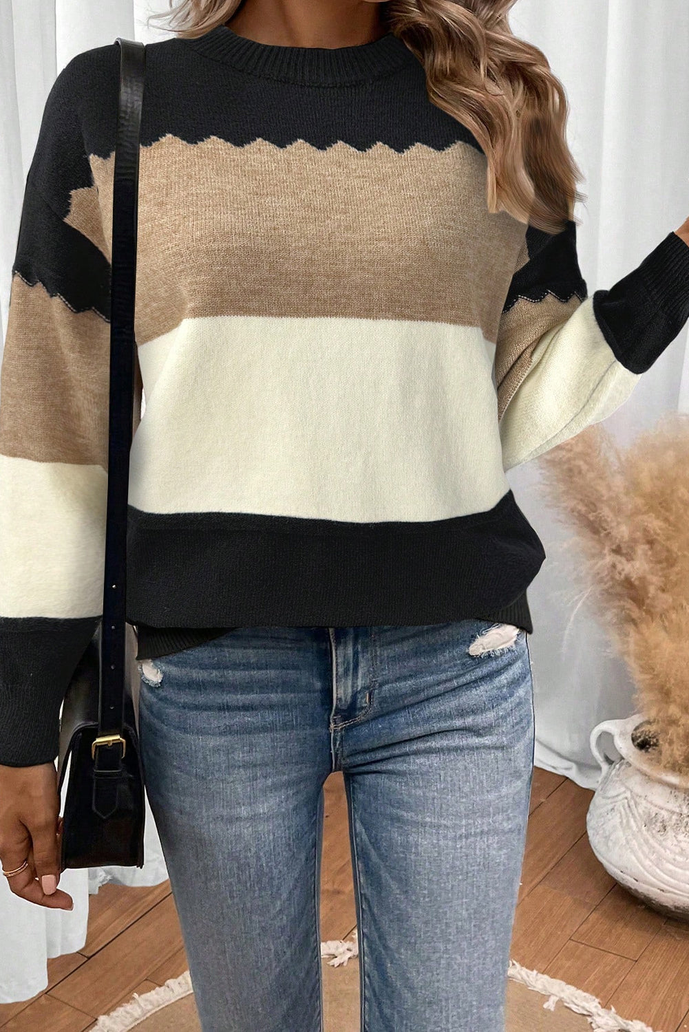 Colorblock Crew Sweater
