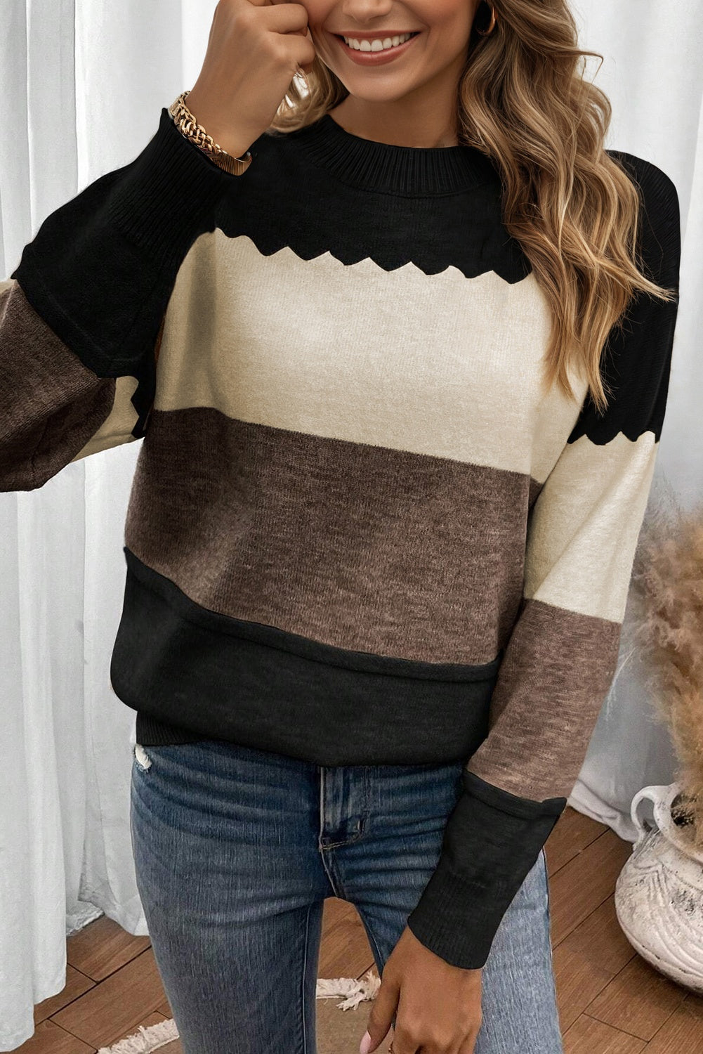 Colorblock Crew Sweater