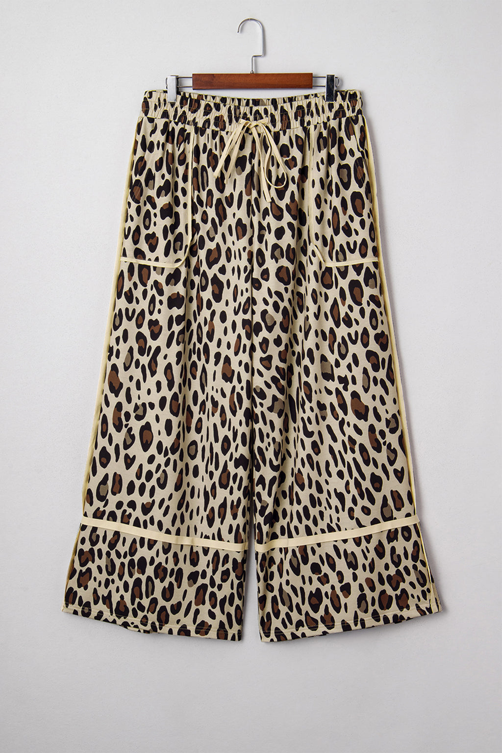 Plus Size Leopard Wide Leg Pants